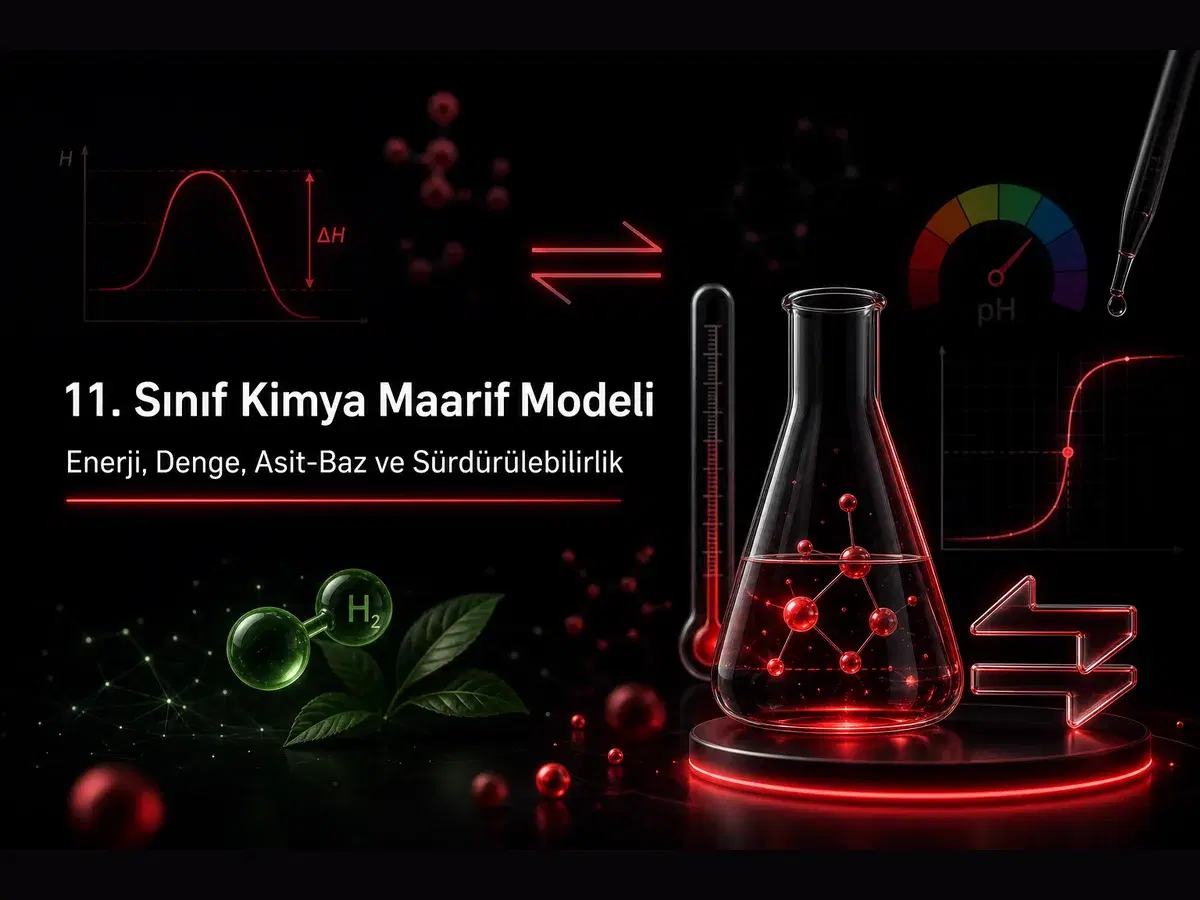 11. sınıf kimya Maarif Modeli enerji, denge, asit-baz ve sürdürülebilirlik temaları konulu AYT kimya blog kapak görseli