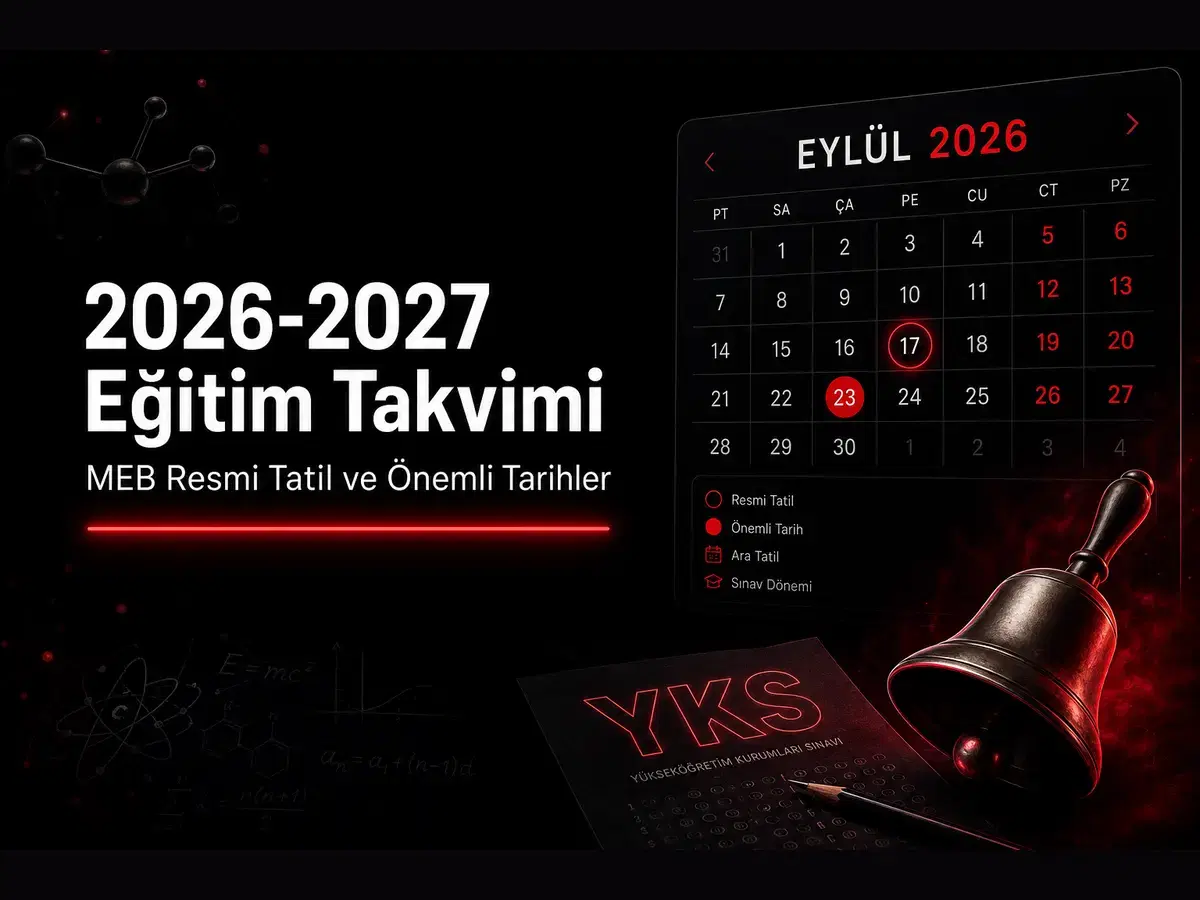 2026-2027 eğitim öğretim yılı takvimi, MEB resmi tatil ve önemli tarihler ile YKS 2027 konulu blog kapak görseli