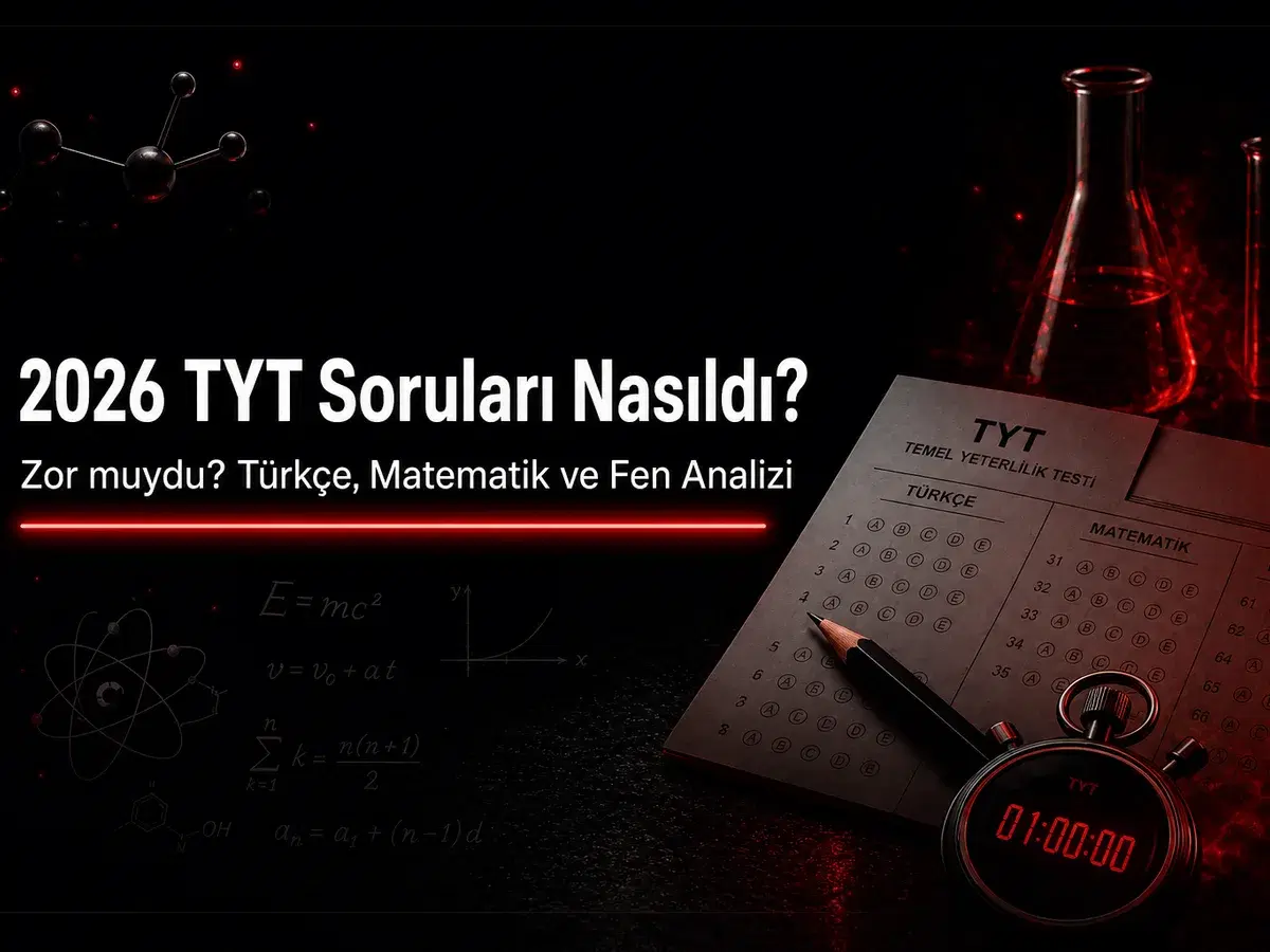 TYT zor muydu 2026 YKS sınav yorumları blog kapağı: sınav kağıdı, test kitapçığı ve fen bilimleri analizi görseli
