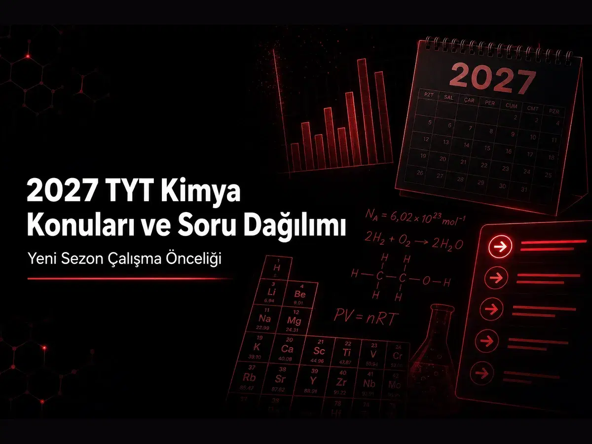 2027 TYT Kimya konuları, soru dağılımı ve yeni sezon çalışma önceliği konulu YKS kimya blog kapak görseli