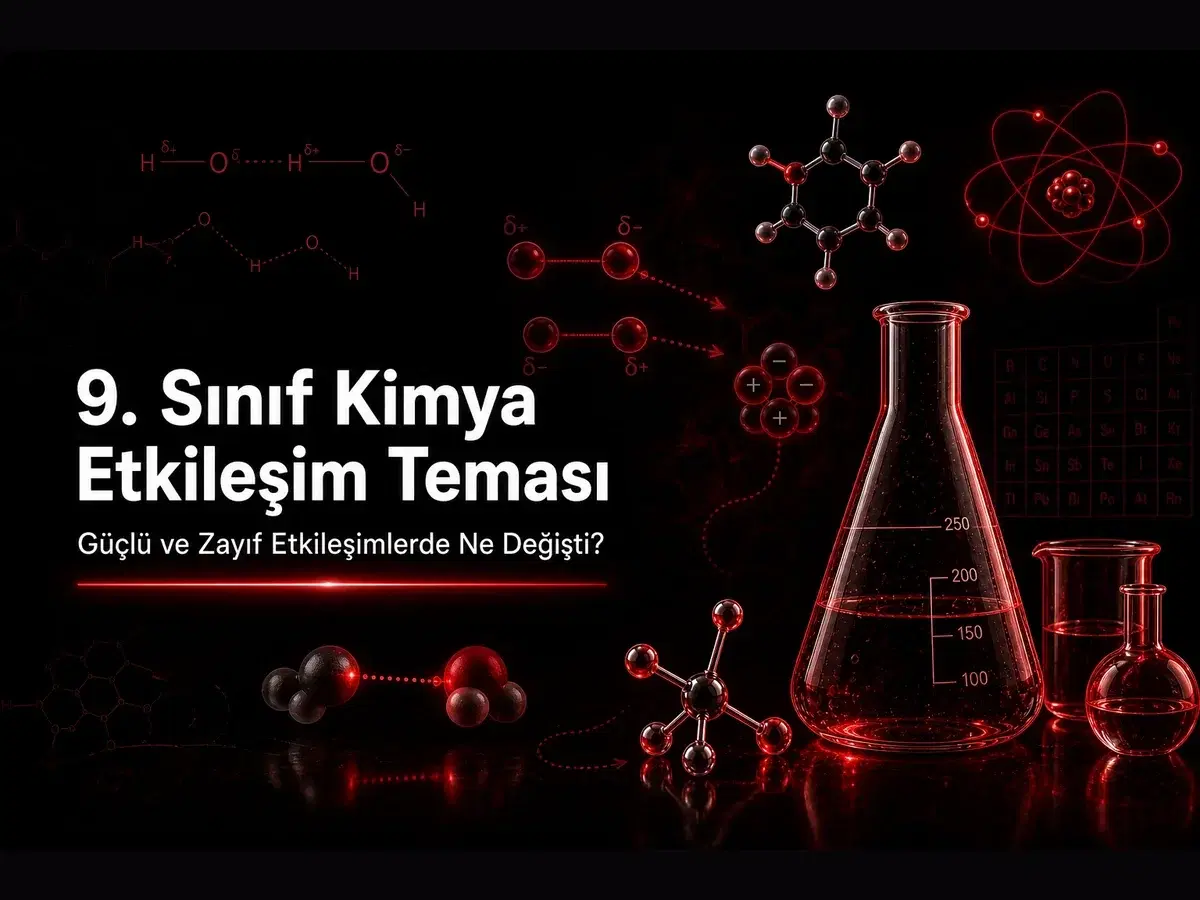 9. sınıf kimya Etkileşim teması, güçlü ve zayıf etkileşimlerde Maarif Modeli değişiklikleri konulu blog kapak görseli