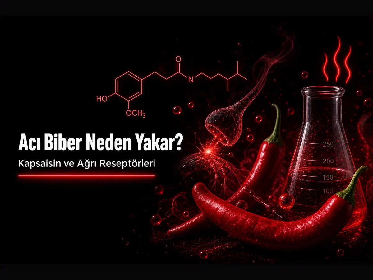 Acı biber yanması, kapsaisin molekülü ve TRPV1 ağrı reseptörleri konulu TYT kimya blog kapak görseli