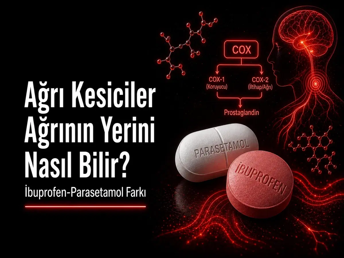 Ağrı kesiciler ağrının yerini nasıl bilir sorusu, ibuprofen ve parasetamol farkı konulu TYT kimya blog kapak görseli