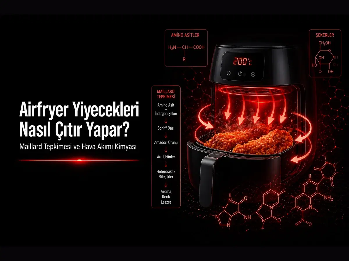 Airfryer çıtırlık kimyası: Maillard tepkimesi ve sıcak hava akımı konulu TYT blog kapak görseli