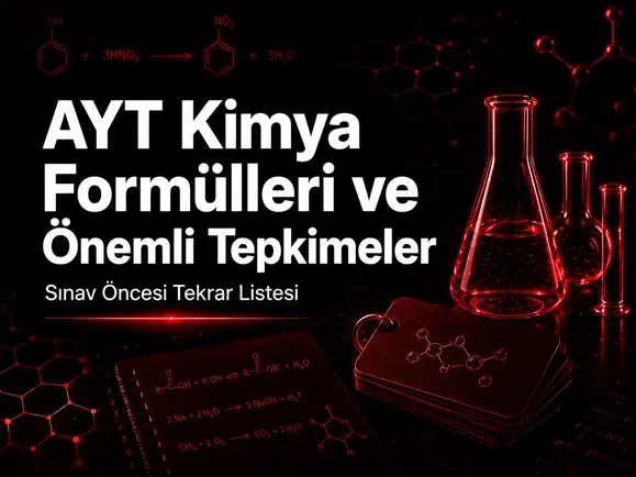 AYT kimya formülleri, önemli tepkimeler ve sınav öncesi tekrar listesi çalışan YKS öğrencisi