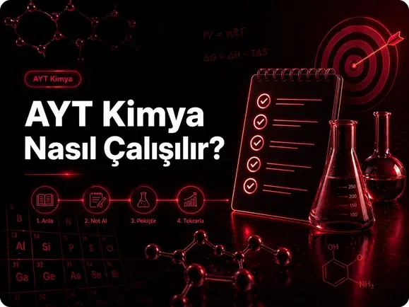 AYT Kimya haftalık çalışma planı ve deneme analizi tablosu üzerinde çalışan YKS öğrencisi