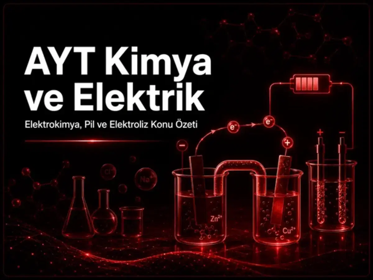 AYT Kimya ve Elektrik elektrokimya, galvanik pil ve elektroliz konularını çalışan YKS öğrencisi
