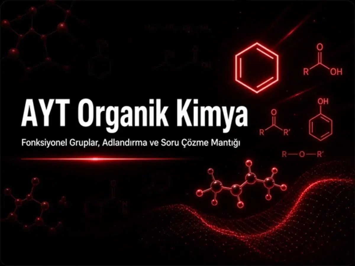 AYT organik kimya fonksiyonel gruplar ve adlandırma tablosu üzerinde çalışan öğrenci