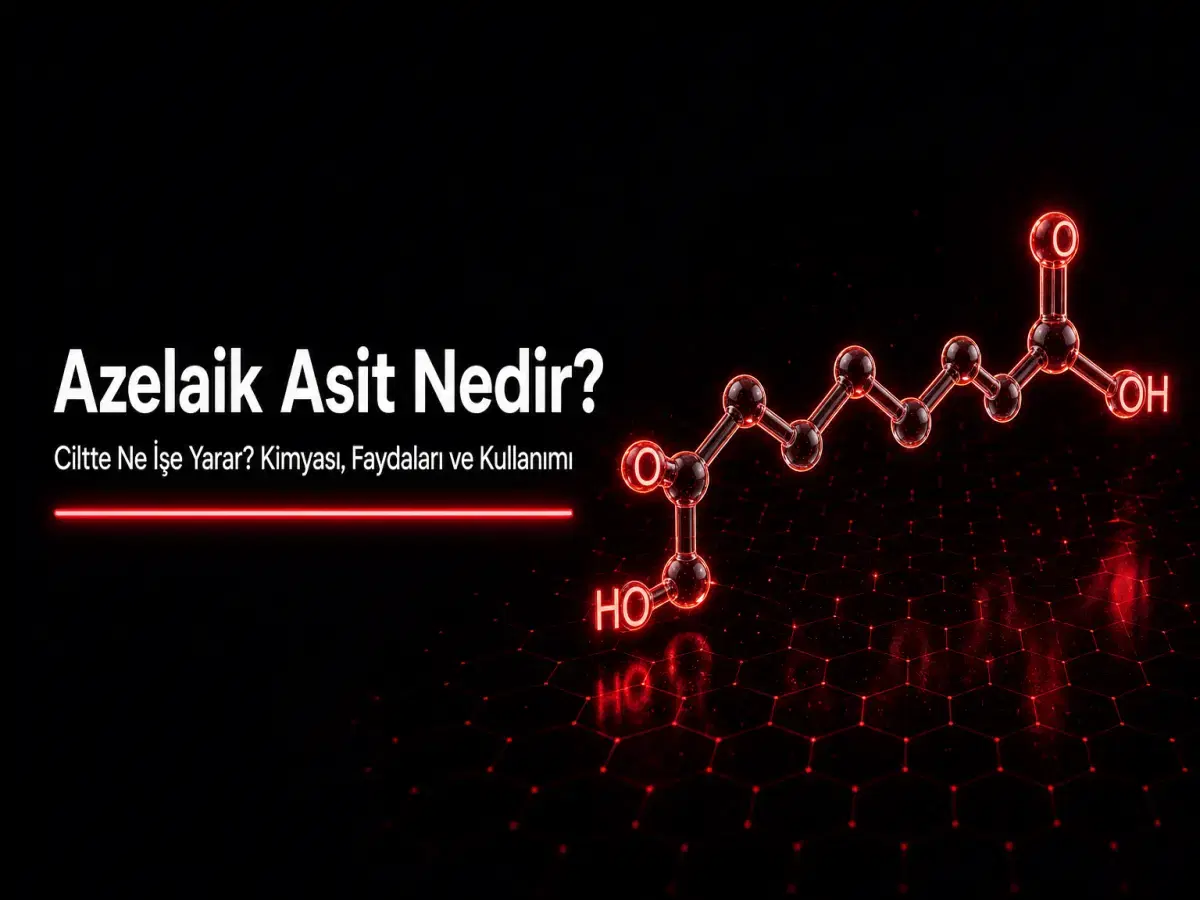 Azelaik asit nedir ciltte ne işe yarar dikarboksilli organik asit akne rozasea kozmetik kimyası blog kapak görseli