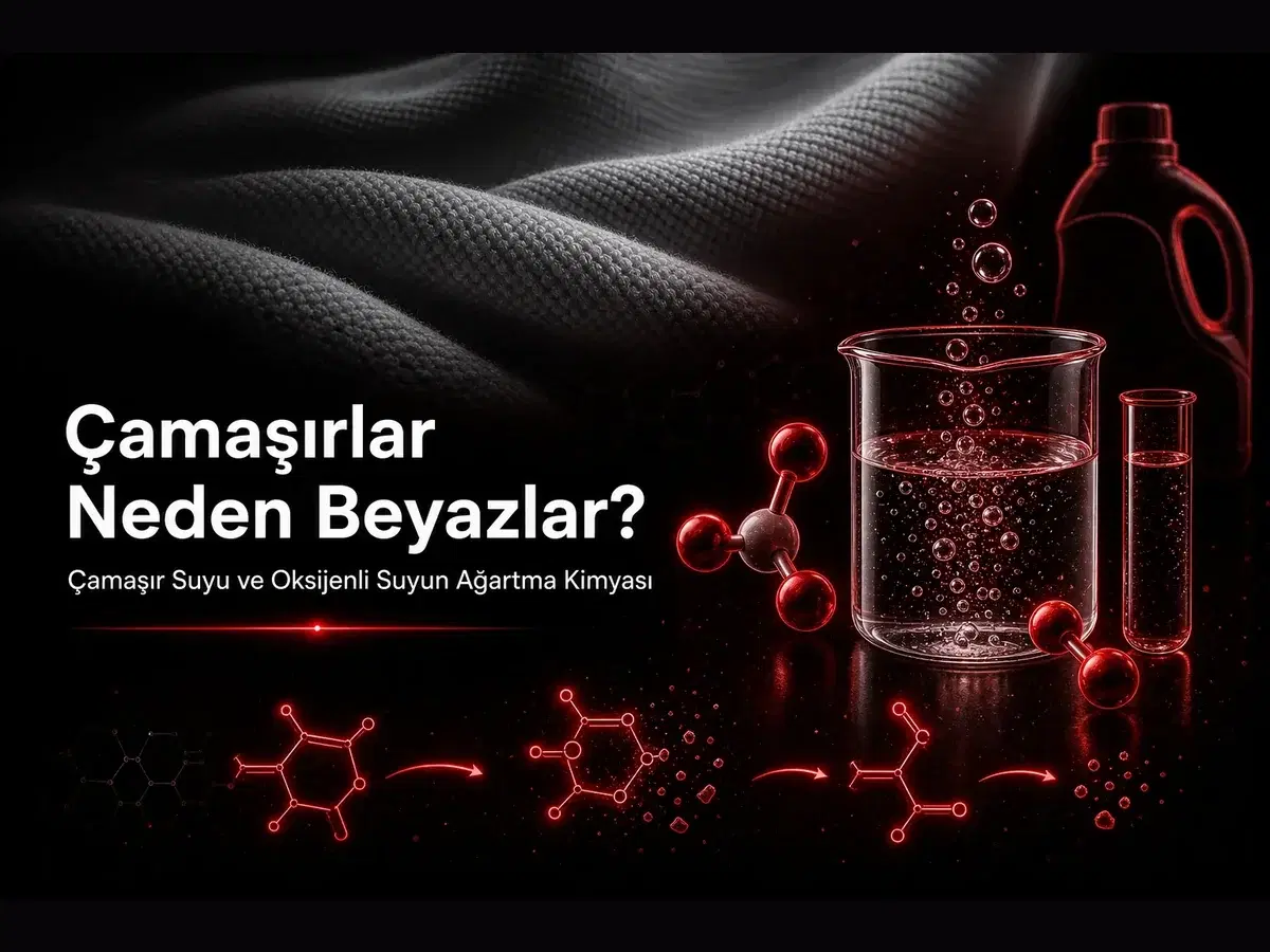 Beyaz çamaşır, çamaşır suyu ve oksijenli su ağartma kimyası, NaClO ve H2O2 redoks tepkimesi konulu TYT kimya blog kapak görseli