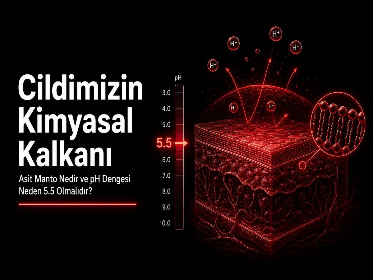 Cildin kimyasal kalkanı ve asit mantosu; pH 5.5 dengesi, sebum laktik asit TYT kimya blog kapak görseli