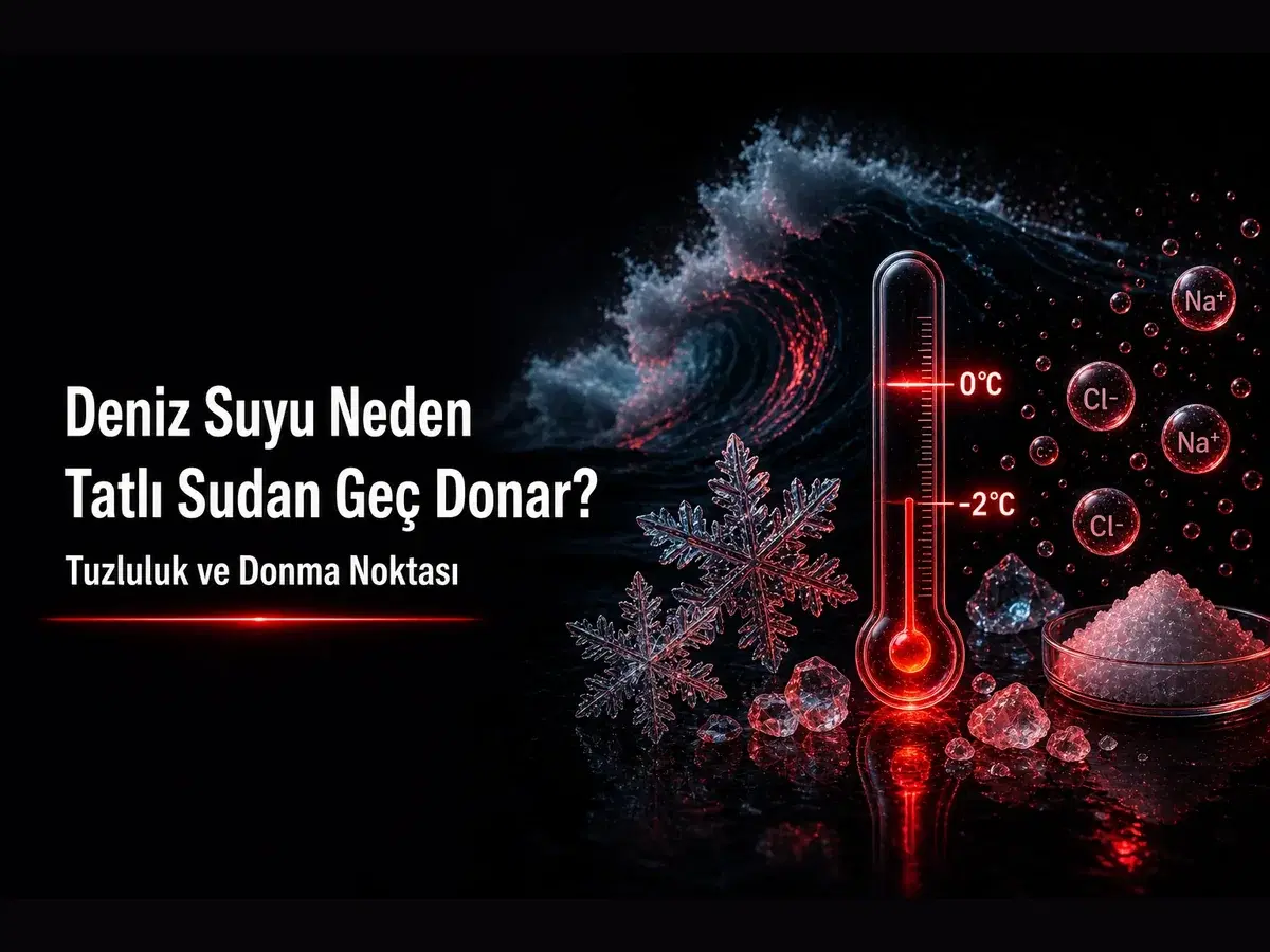 Deniz suyu ve tatlı su donma noktası: tuzluluk, iyonlar ve donma noktası alçalması TYT kapak