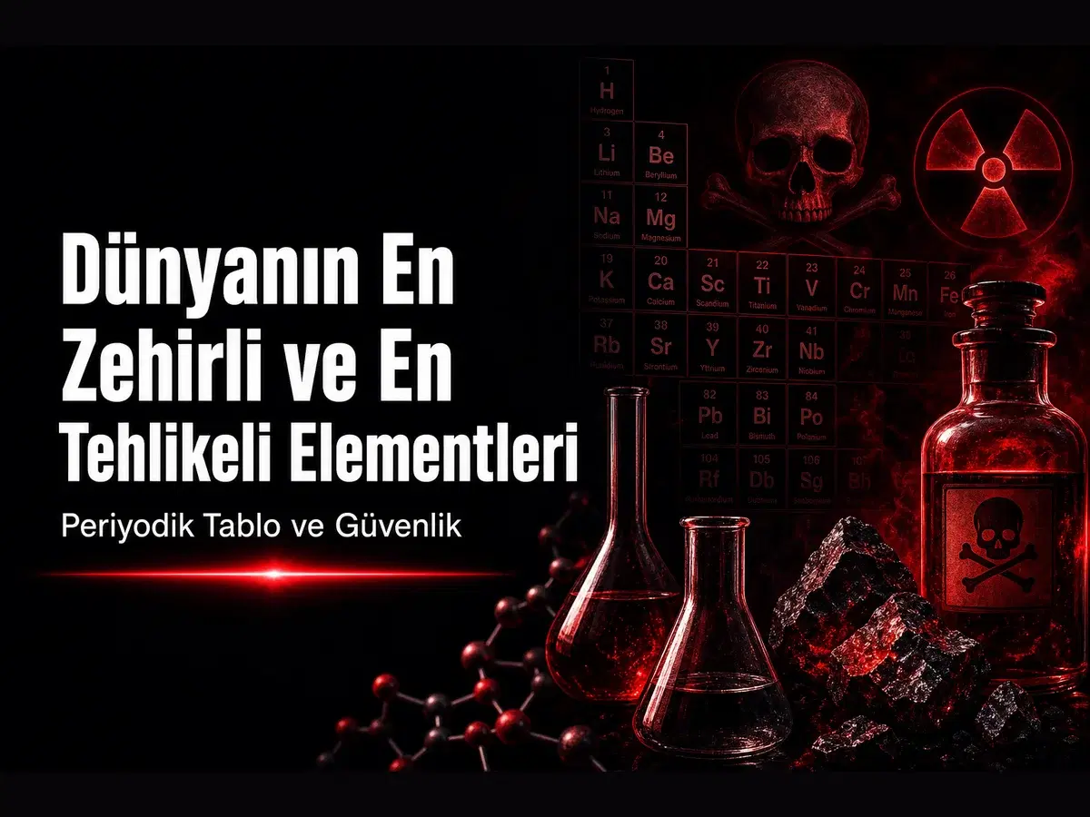 Dünyanın en zehirli elementleri, radyoaktif ve kimyasal tehlike sembolleriyle periyodik tablo konulu TYT kimya blog kapak görseli