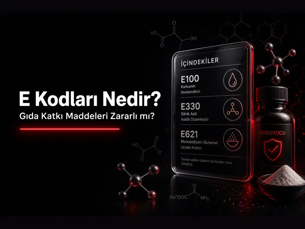 E kodları, gıda etiketi katkı maddeleri listesi ve organik bileşik yapısı konulu TYT kimya blog kapak görseli