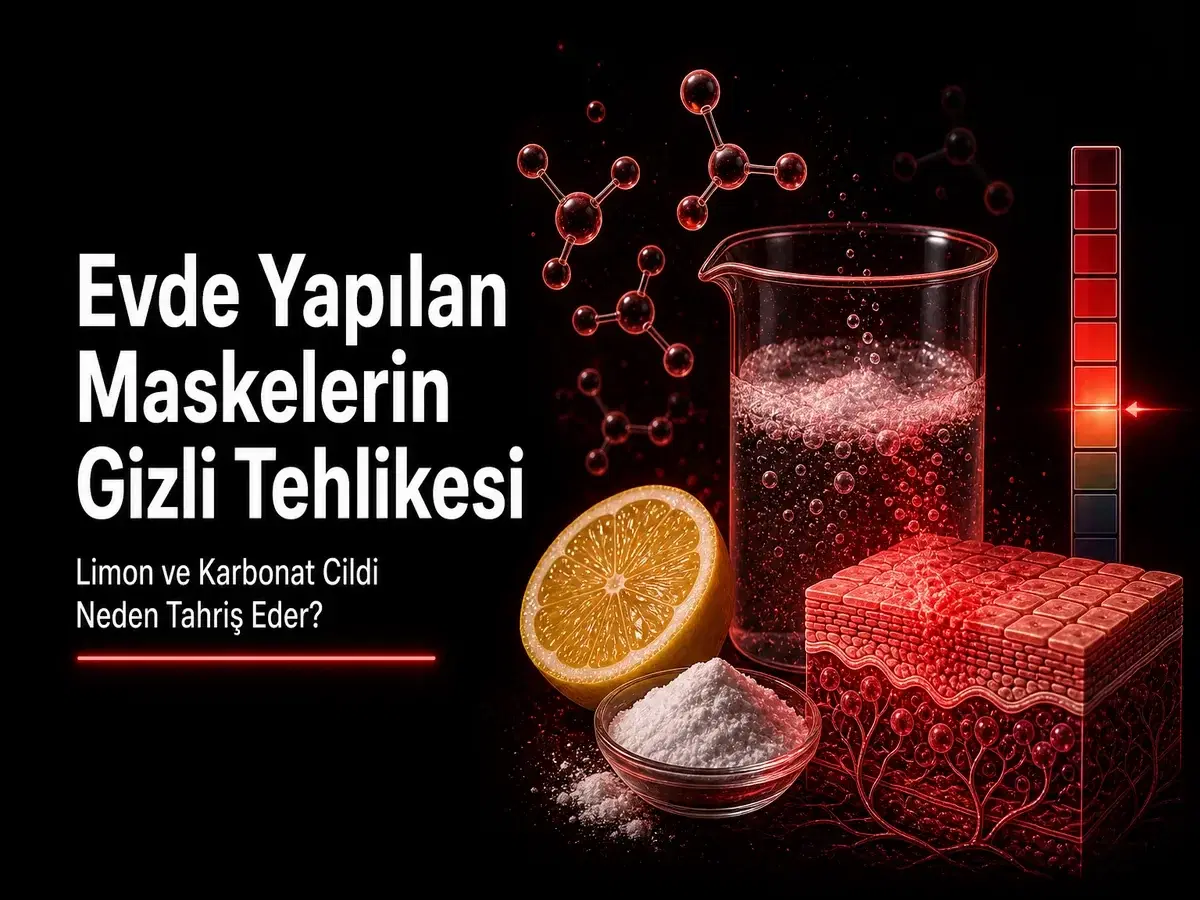 Evde limon karbonat maske tehlikesi; sitrik asit pH, asit mantosu bozulması ve cilt tahrişi TYT kimya kapak görseli