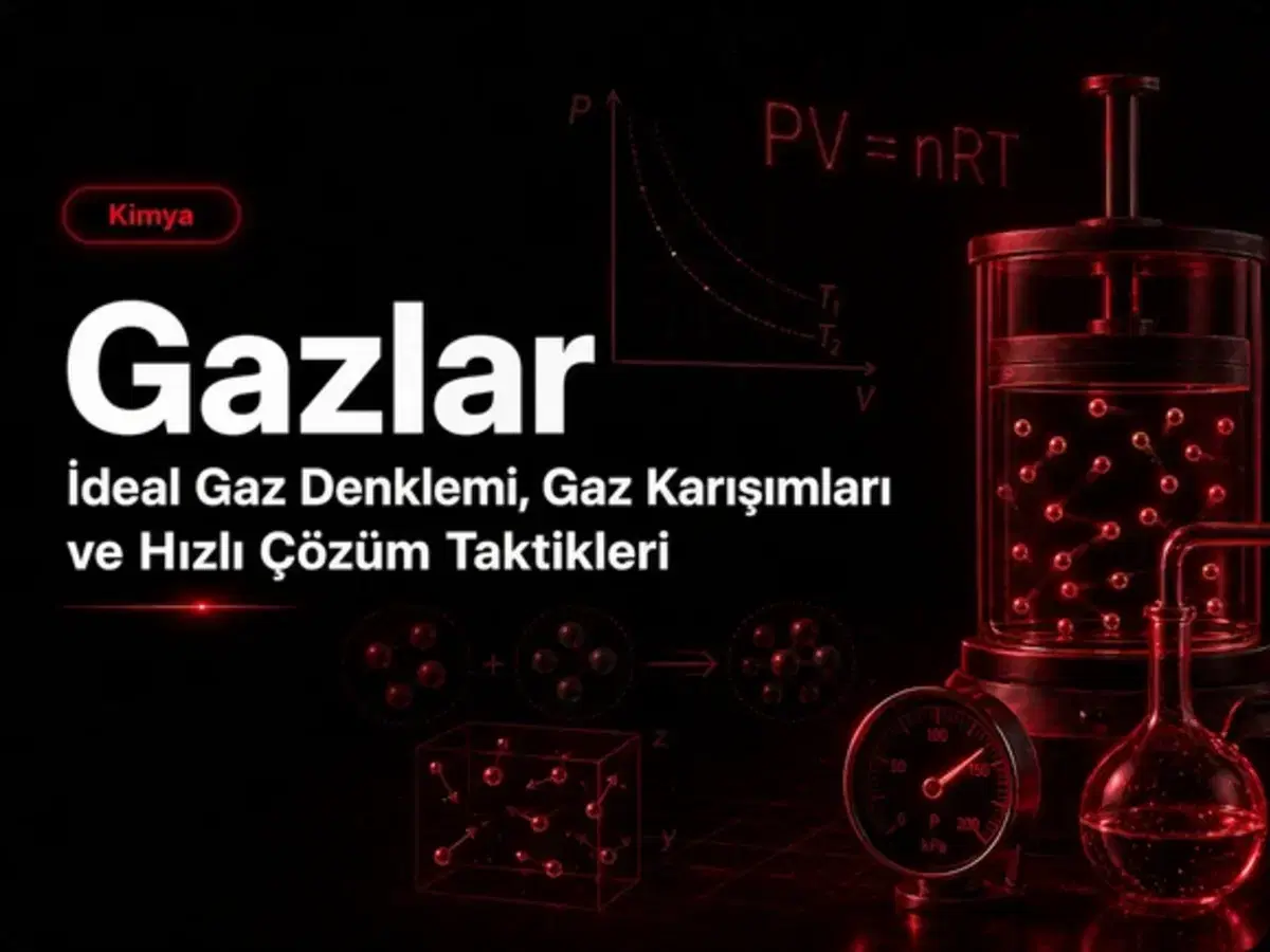 Gazlar konusu, ideal gaz denklemi, gaz karışımları ve kısmi basınç formülleri rehberi