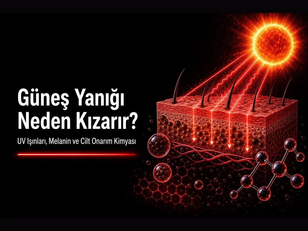 Güneş yanığı neden kızarır: UVB kızarma, melanin kalkanı ve cilt onarım kimyası TYT günlük hayat kapak görseli