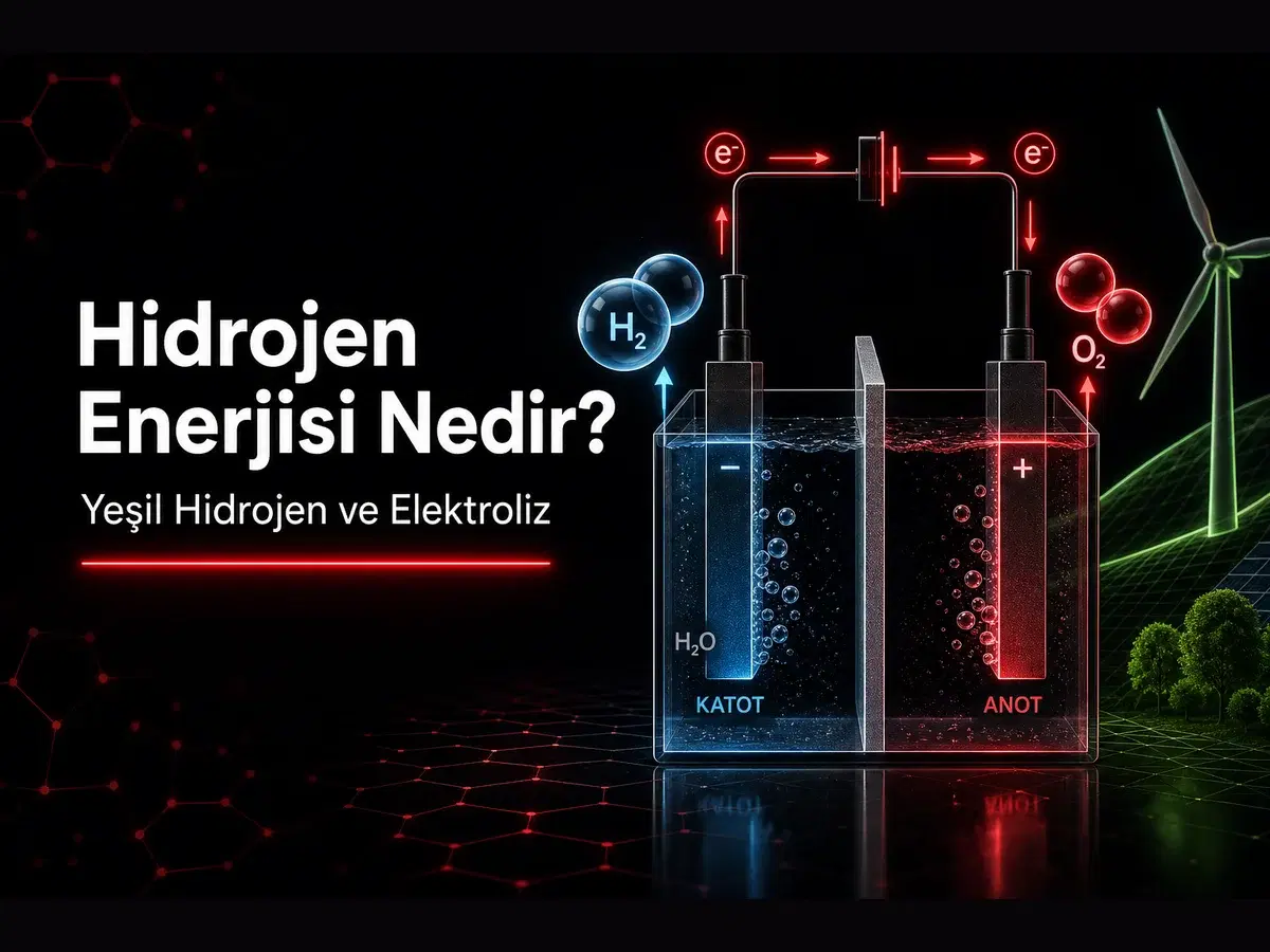 Hidrojen enerjisi, yeşil hidrojen, su elektrolizi hücresi ve H2 O2 tepkimesi konulu TYT kimya blog kapak görseli