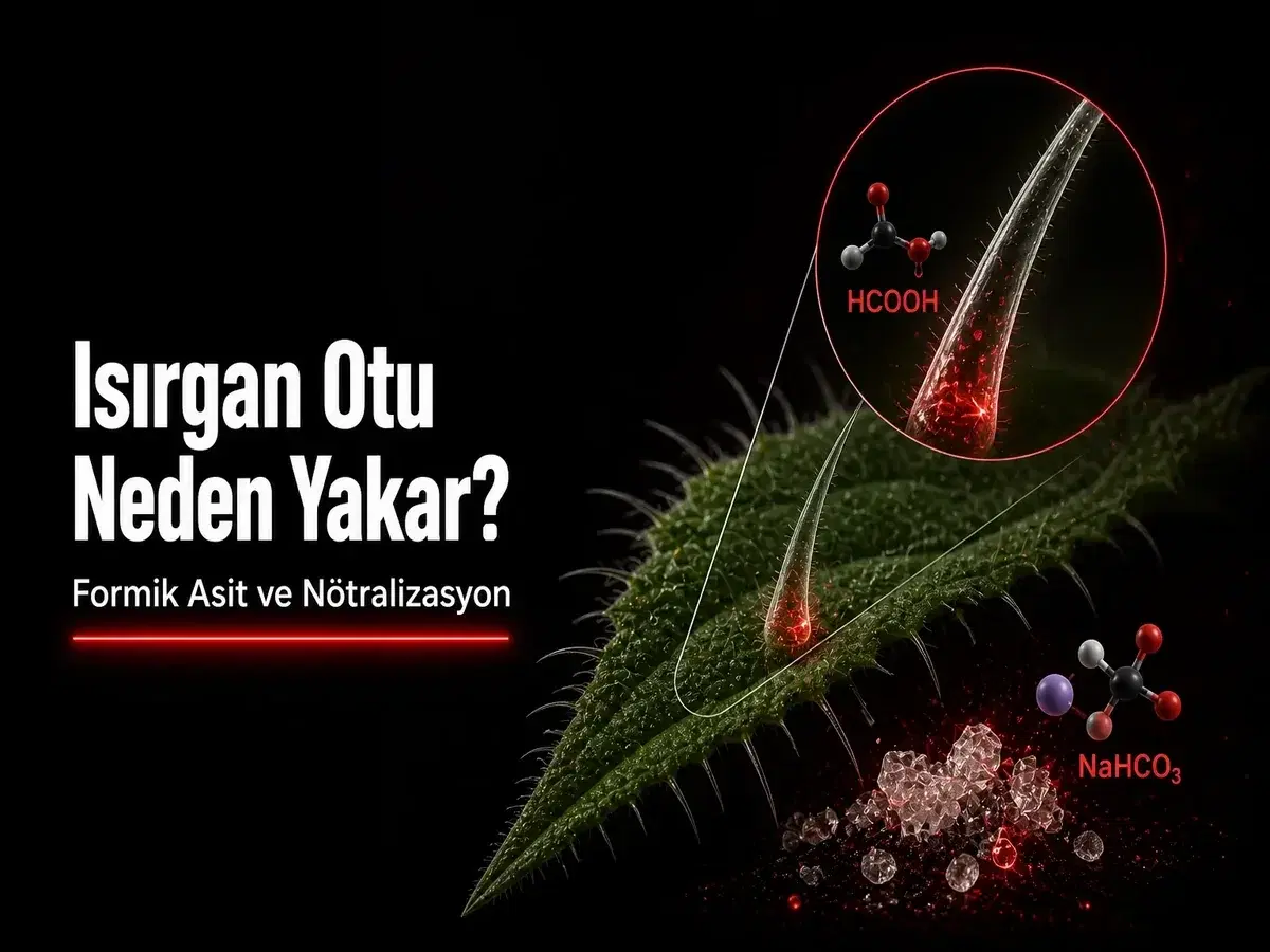 Isırgan otu yakıcı tüylerinin ciltte oluşturduğu batma ve tahrişi anlatan TYT kimya blog kapağı