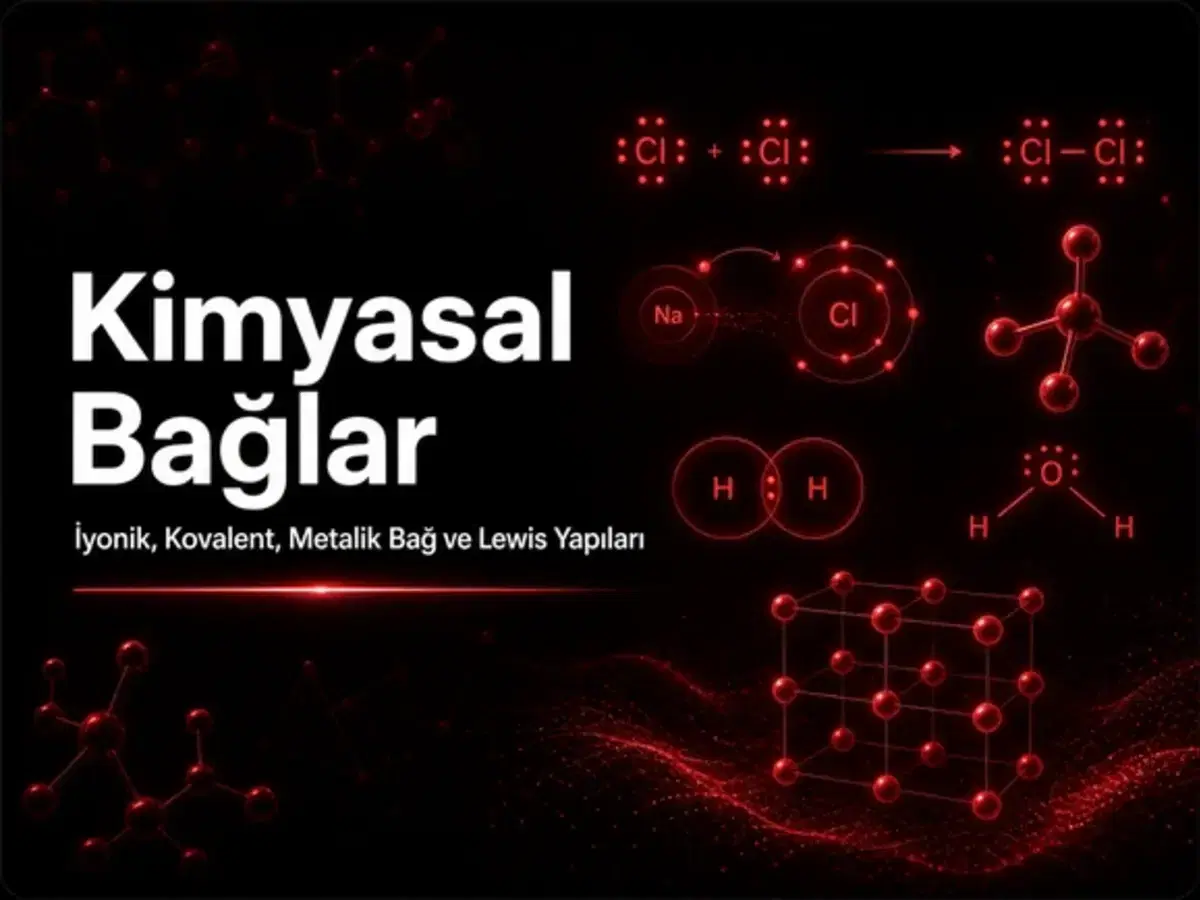 İyonik, kovalent ve metalik bağ modelleri ile Lewis yapısı çalışan YKS kimya öğrencisi