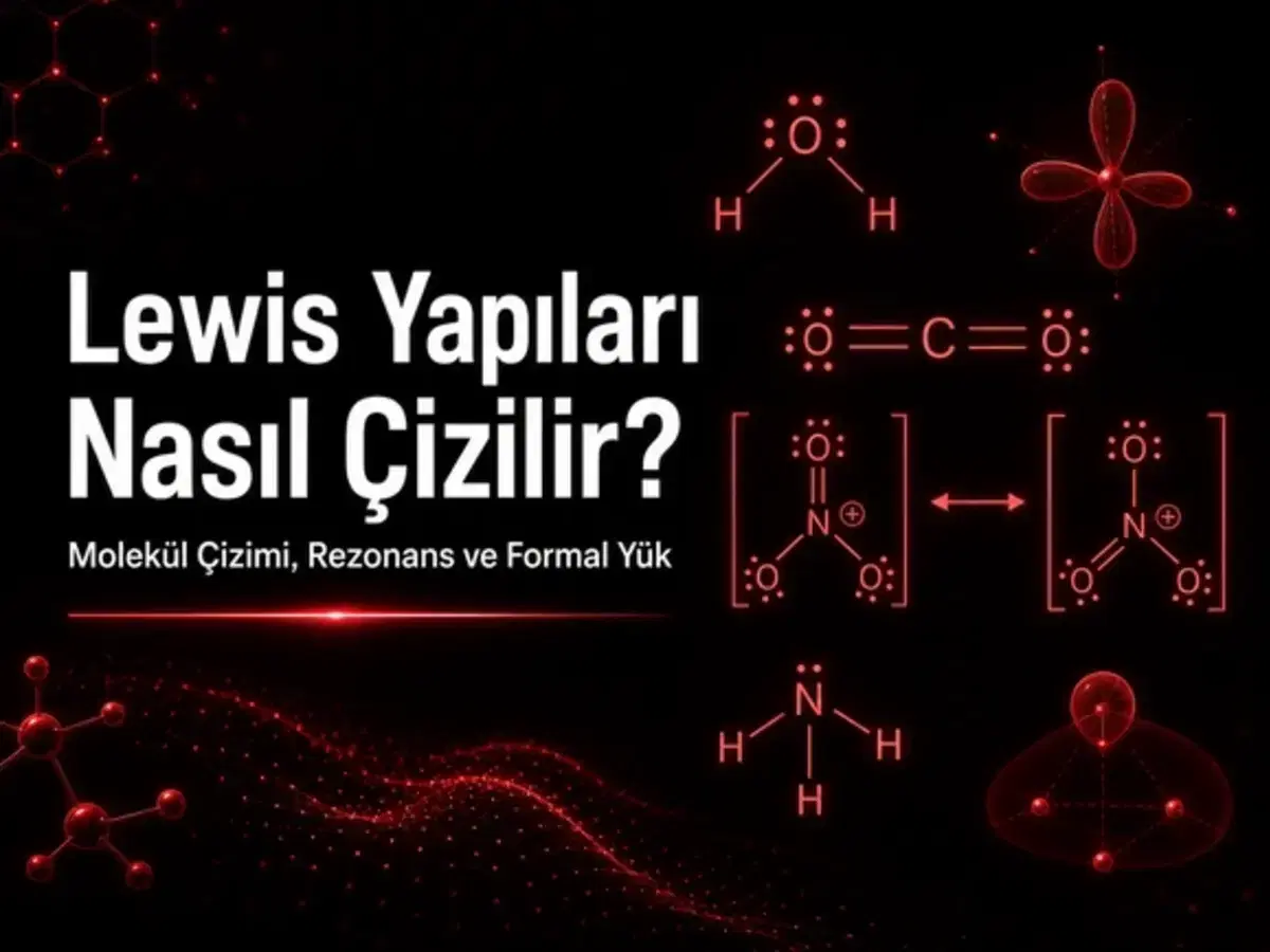 Lewis yapıları, formal yük, rezonans ve molekül çizimi örneklerini çalışan YKS kimya öğrencisi