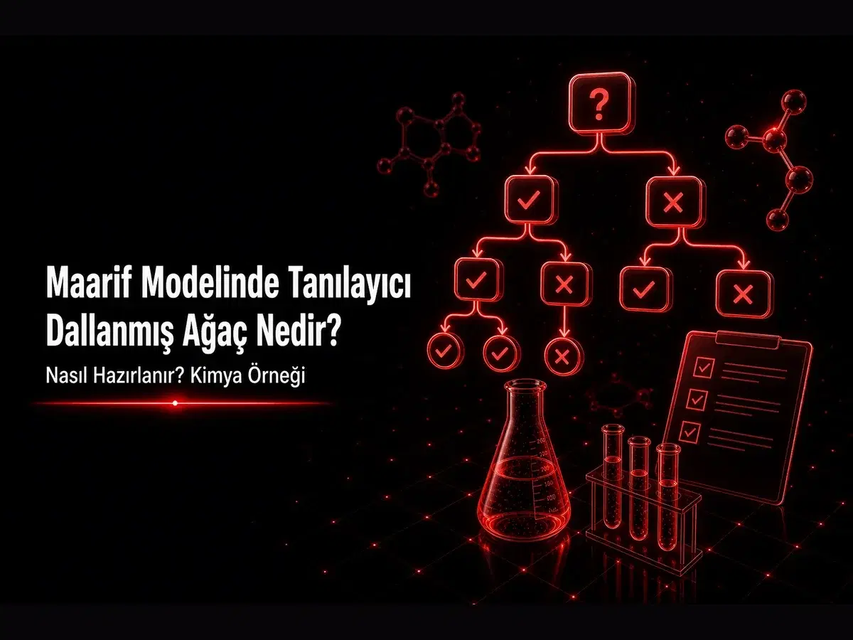 Maarif Modelinde tanılayıcı dallanmış ağaç TDA ölçme aracı, kimya örneği ve öğretmen rehberi kapak görseli