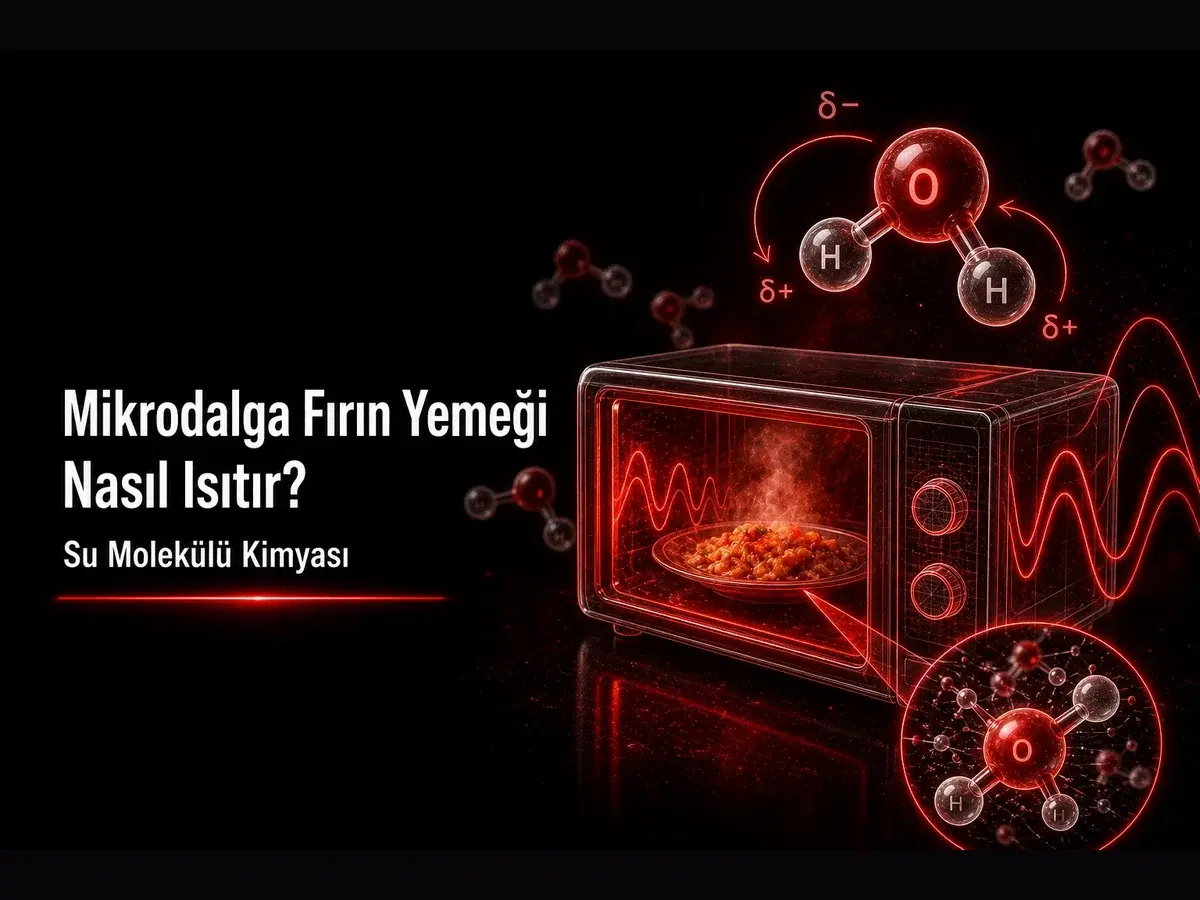 Mikrodalga fırın su molekülü kimyası: polar H2O, mikrodalga titreşimi ve ısı TYT kapak