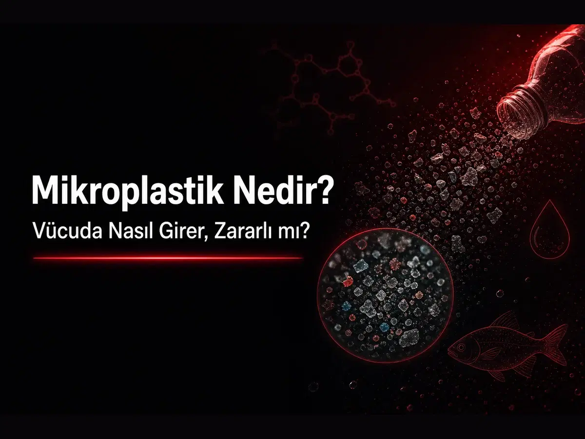 Mikroplastik parçacıkları, plastik polimer zinciri ve su ortamı konulu TYT kimya blog kapak görseli