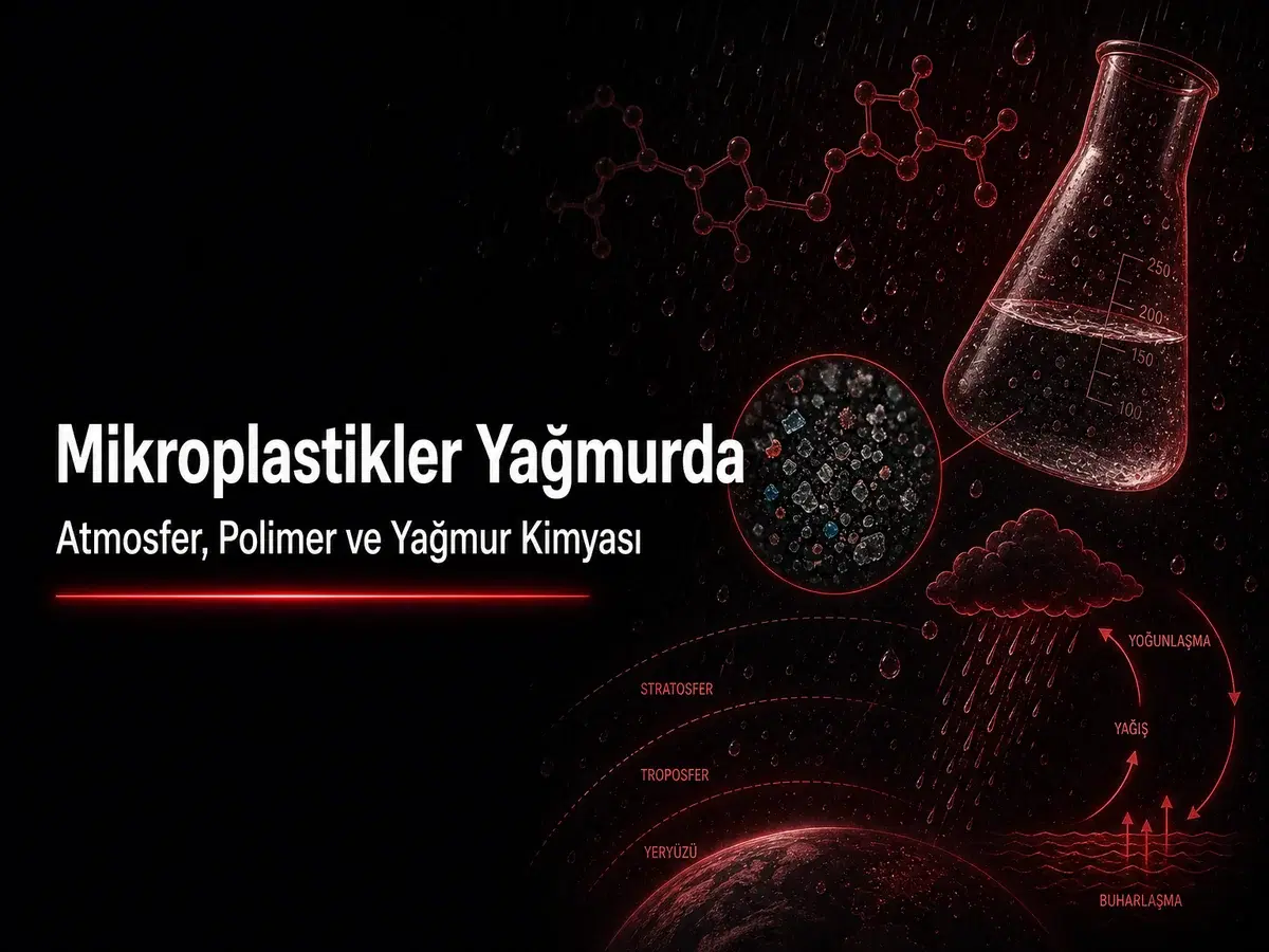 Mikroplastikler yağmurda neden var; atmosfer polimer ve yağmur kimyası konulu TYT blog kapak görseli
