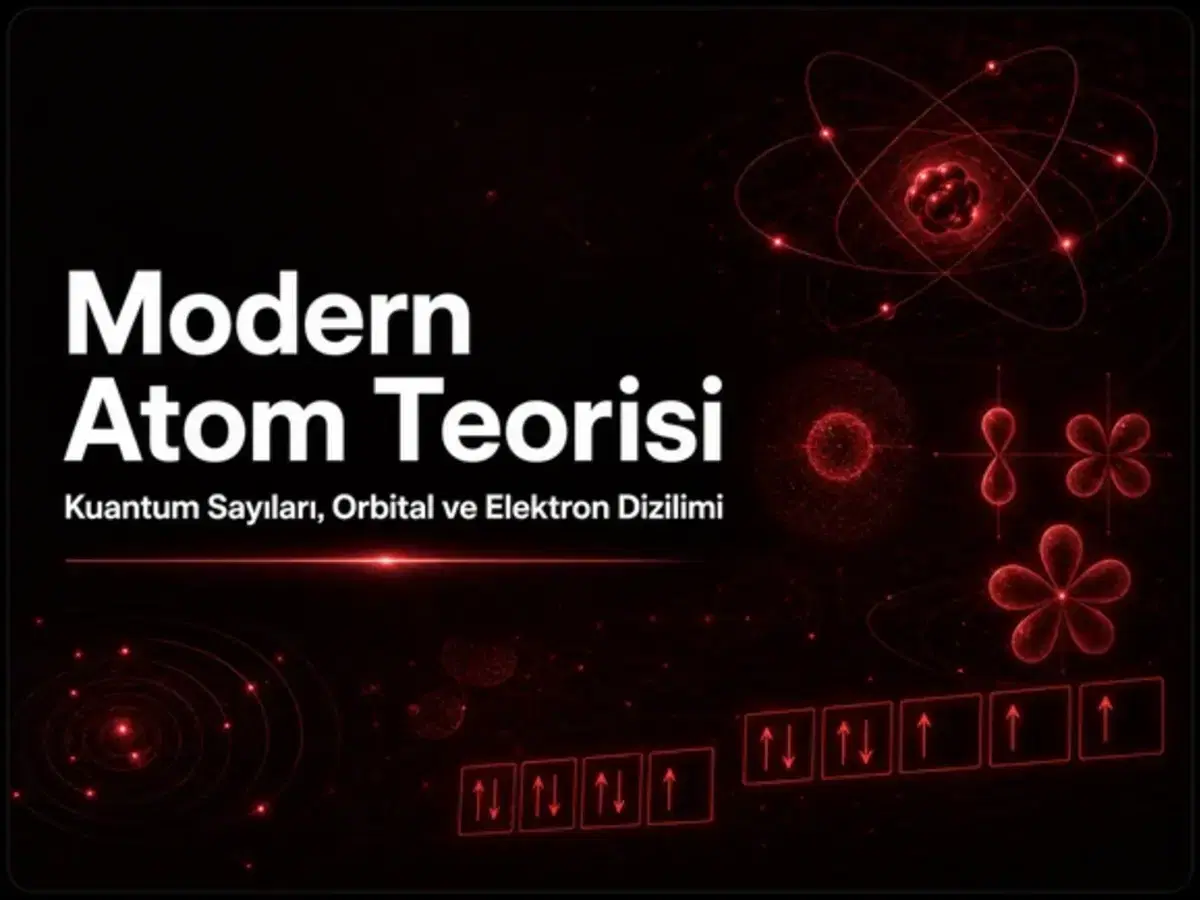 Modern atom teorisi, kuantum sayıları, orbital şeması ve elektron dizilimi çalışan öğrenci