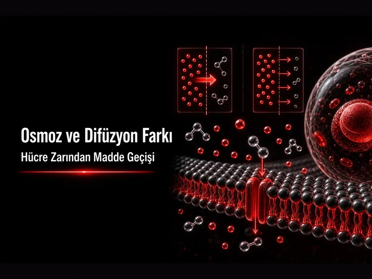 Osmoz ve difüzyon farkı: hücre zarından madde ve su geçişi, yarı geçirgen zar, TYT kimya