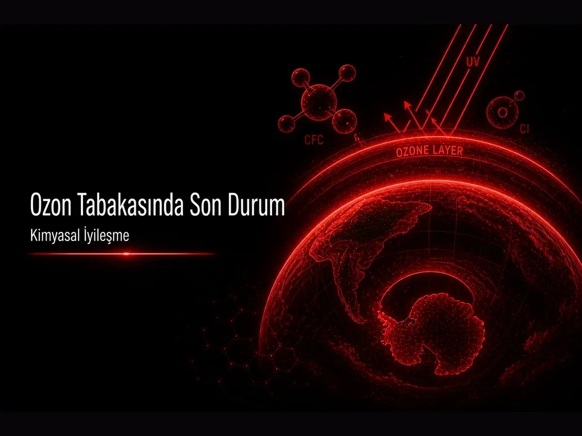 Ozon tabakasında son durum ve kimyasal iyileşme temalı TYT kimya blog kapağı, stratosfer O3
