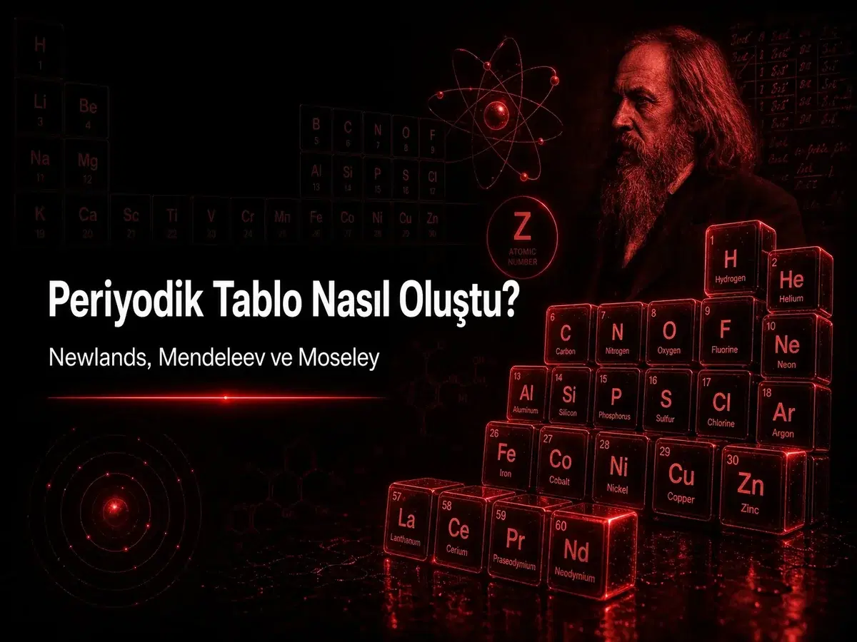 Periyodik tablo tarihi, Newlands Mendeleev Moseley ve TYT kimya periyodik sistem konulu blog kapak görseli