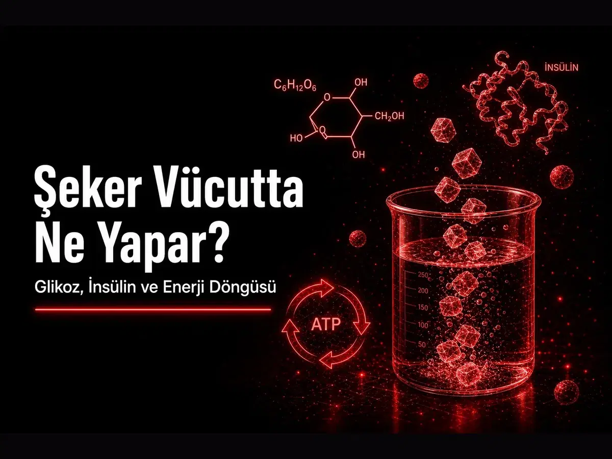 Şeker vücutta ne yapar sorusu, glikoz insülin ve ATP enerji döngüsü konulu TYT kimya blog kapak görseli