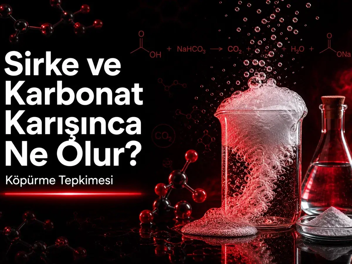 Sirke ve karbonat karışımında köpürme tepkimesi, asit-baz ve CO2 gazı konulu TYT kimya blog kapağı