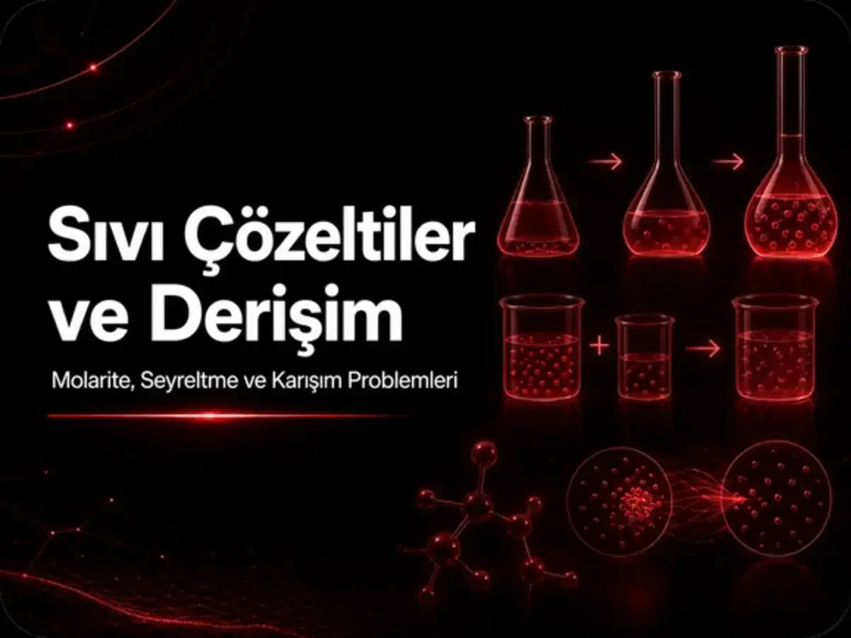 AYT sıvı çözeltiler, molarite, seyreltme ve karışım problemleri çalışan öğrenci notları
