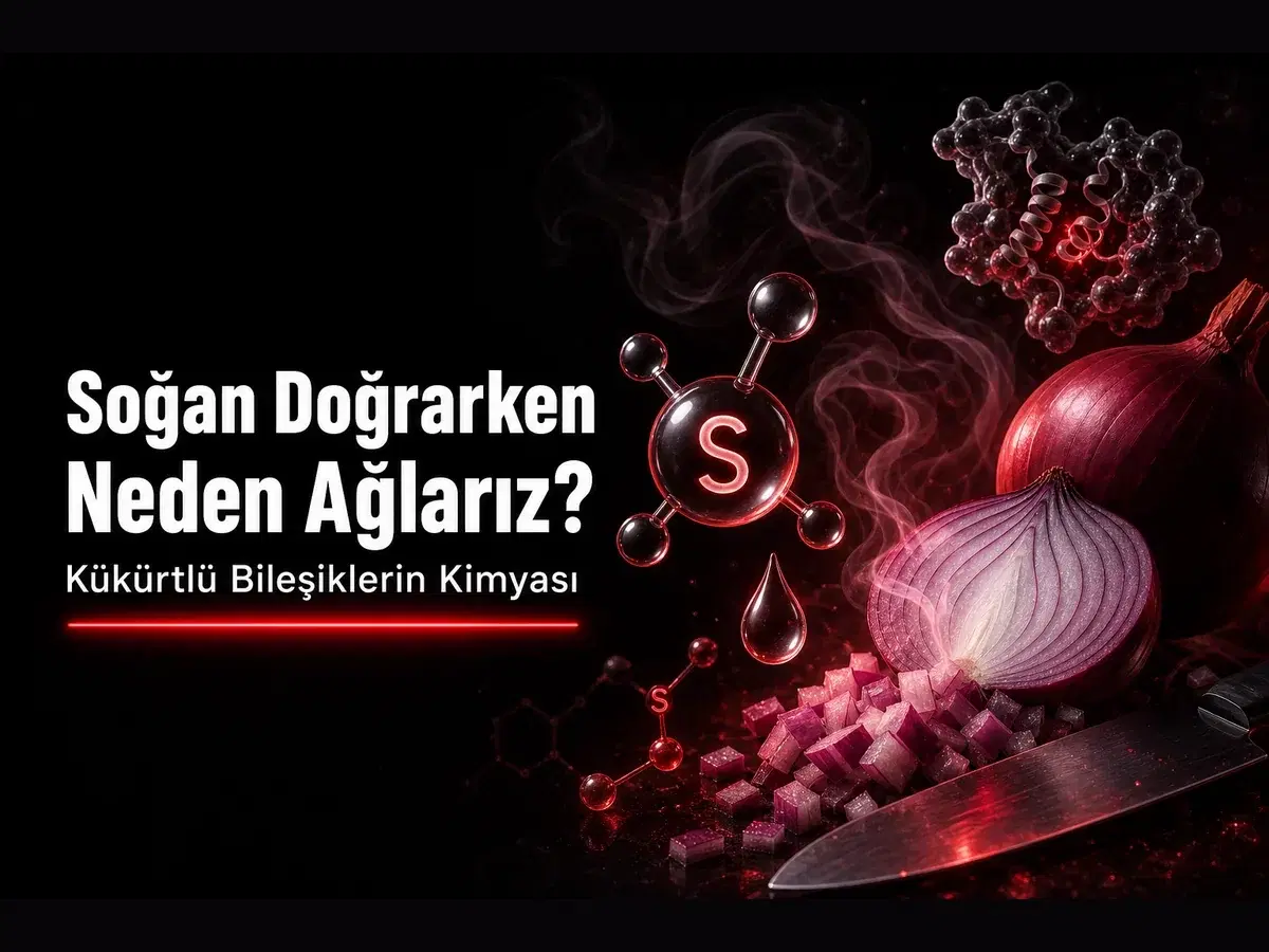 Soğan doğrarken ağlama, kükürt bileşikleri ve enzim tepkimesi konulu TYT kimya blog kapak görseli