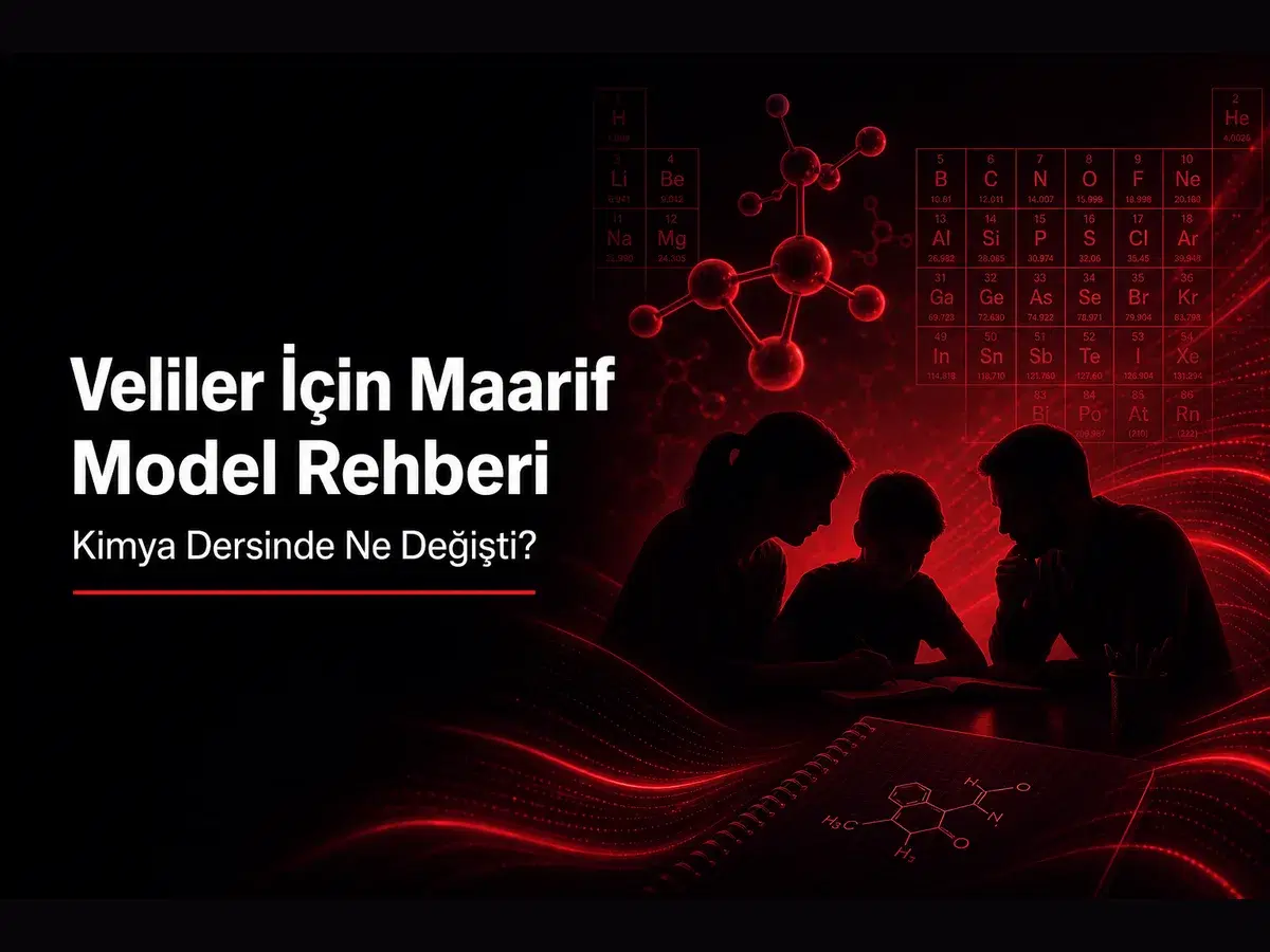Veliler için Maarif Modeli rehberi, kimya dersinde değişen müfredat ve YKS hazırlığı konulu blog kapak görseli