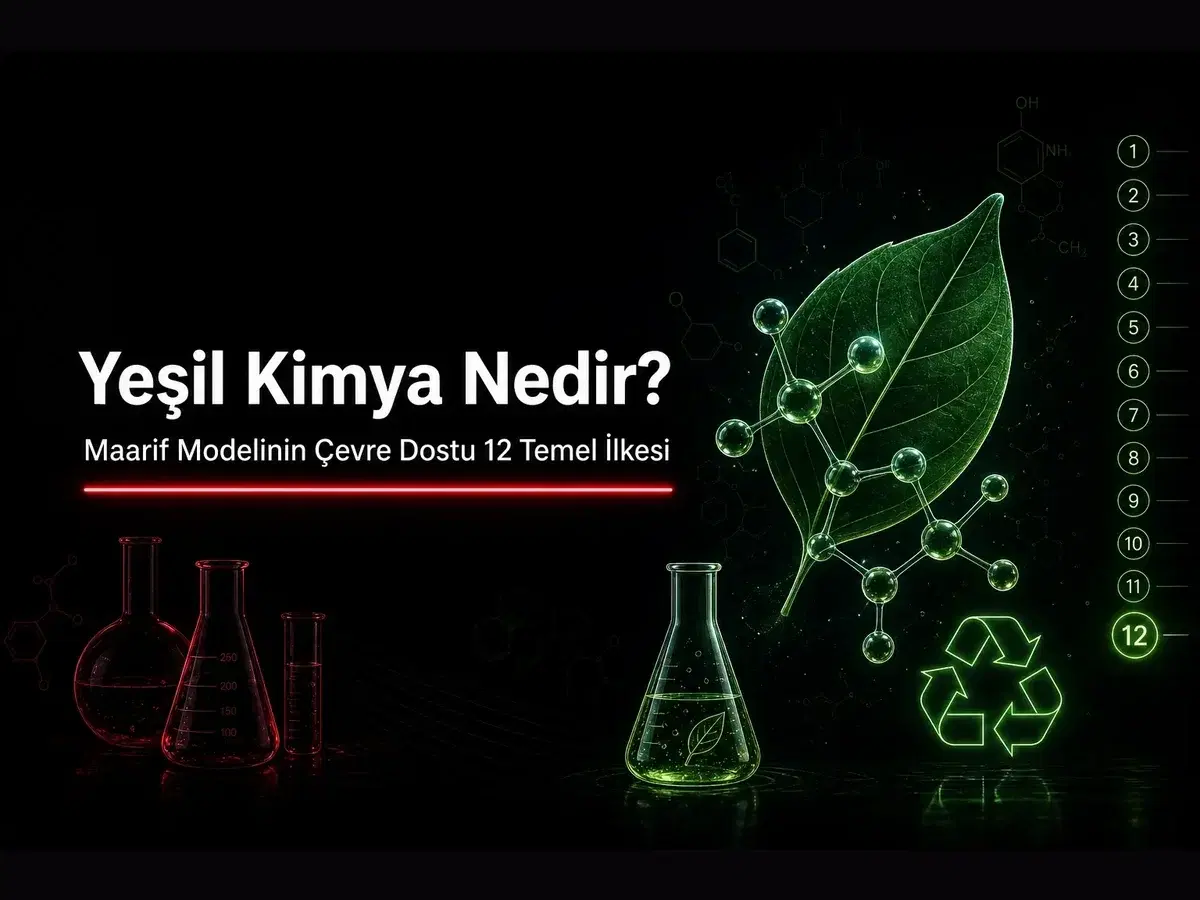 Yeşil kimya 12 ilke, Maarif Modeli sürdürülebilirlik teması ve çevre dostu kimya blog kapak görseli