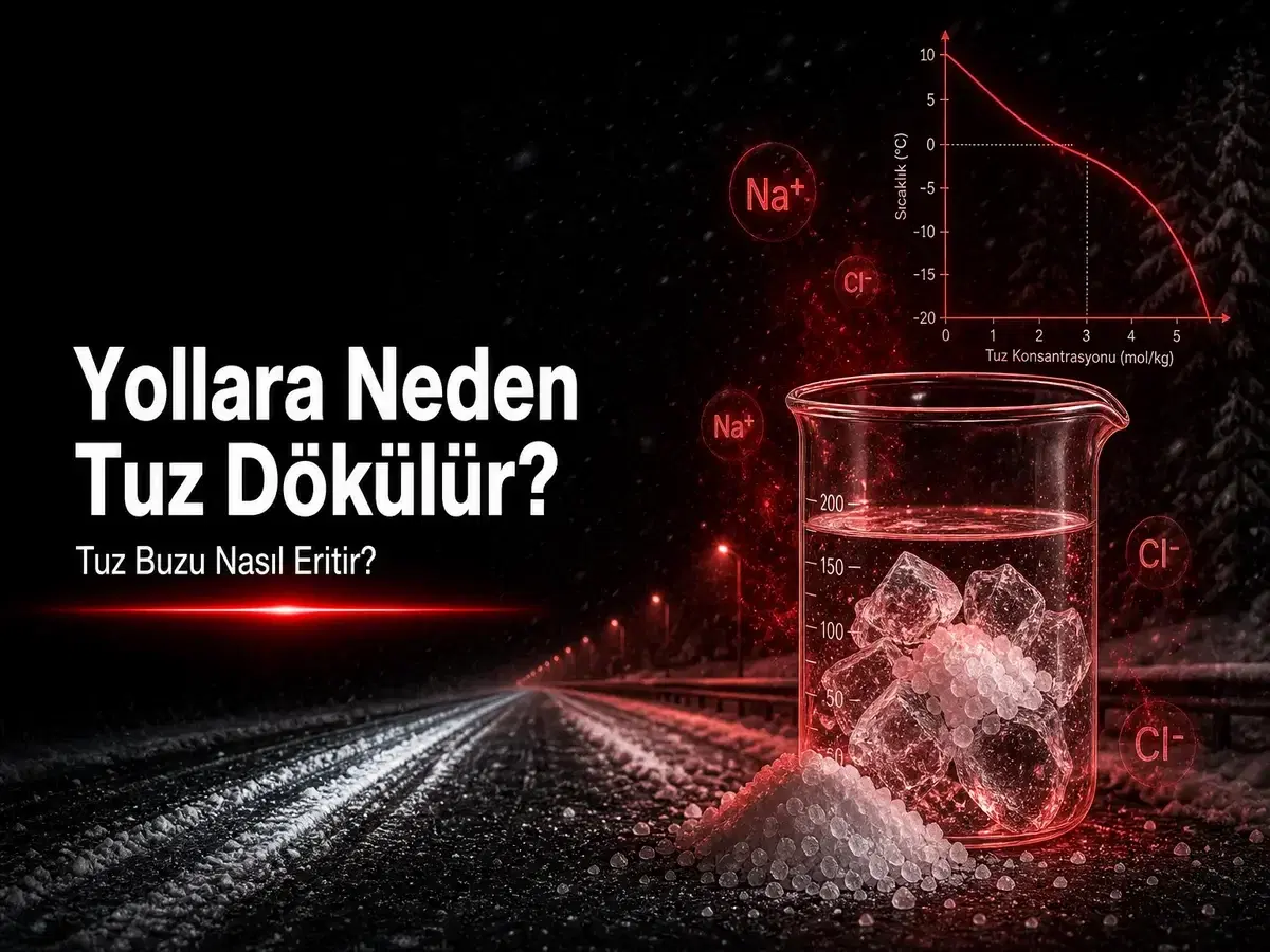 Kış yolunda buz eritmek için tuz dökülmesi ve donma noktası alçalması konulu TYT kimya blog kapağı