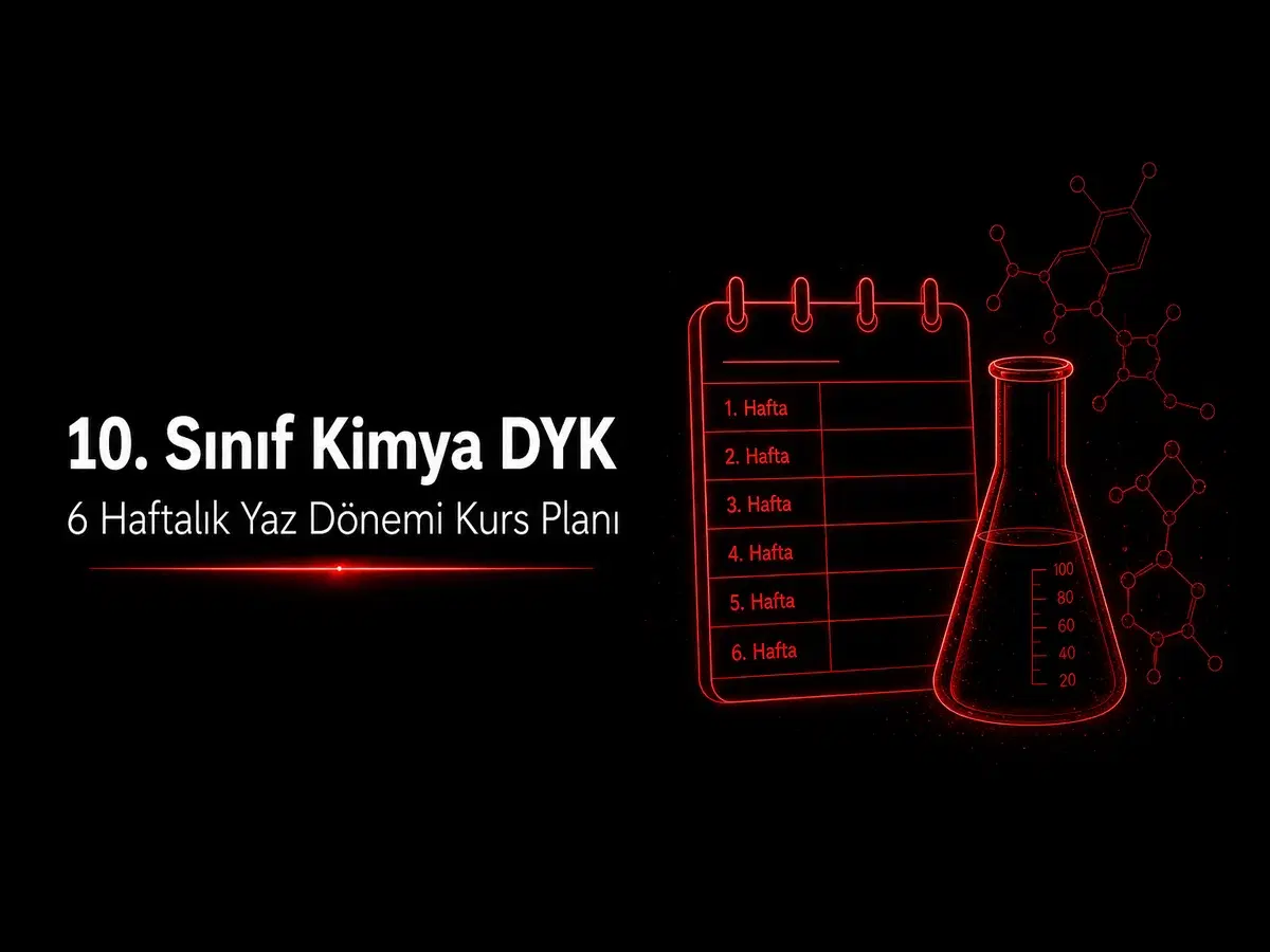 10. sınıf kimya DYK 6 haftalık yaz dönemi kurs planı — Word/PDF şablon kapak görseli