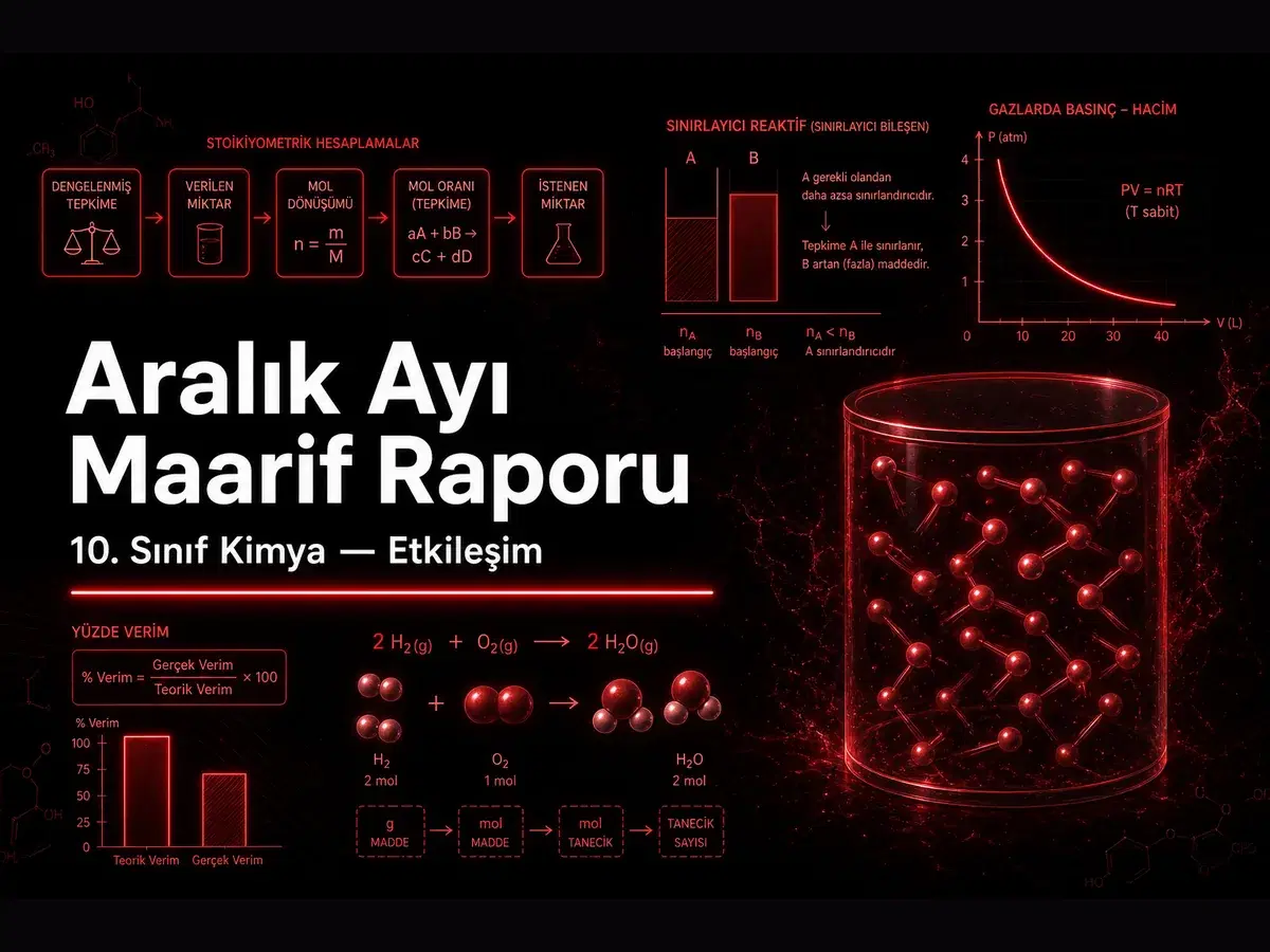 10. sınıf kimya aralık ayı Maarif ders raporu kapak görseli