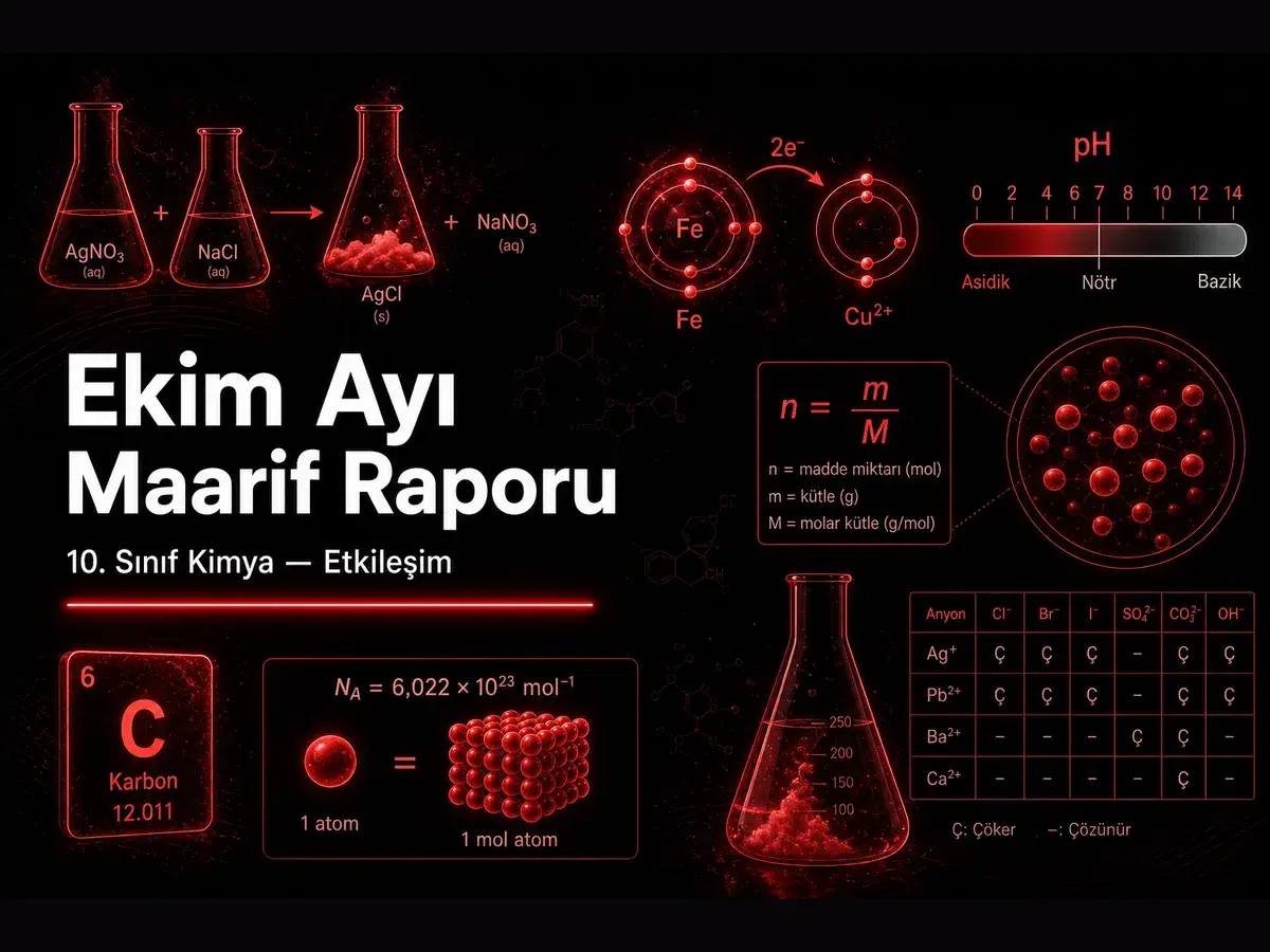 Ekim ayı Maarif ders raporu kapak görseli