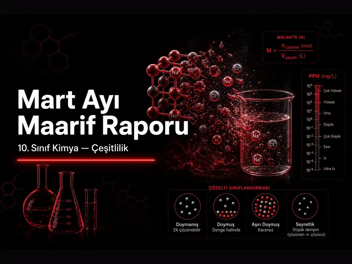 10. sınıf kimya mart ayı Maarif ders raporu kapak görseli