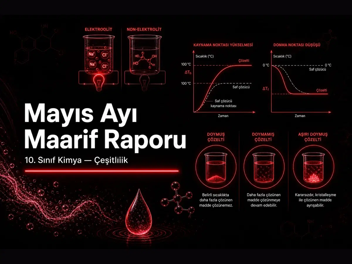 10. sınıf kimya mayıs ayı Maarif ders raporu kapak görseli