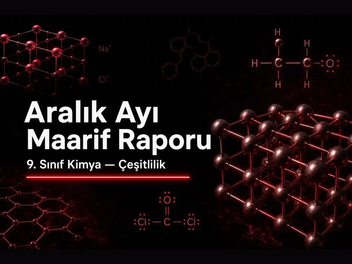 9. sınıf kimya aralık ayı Maarif ders raporu kapak görseli