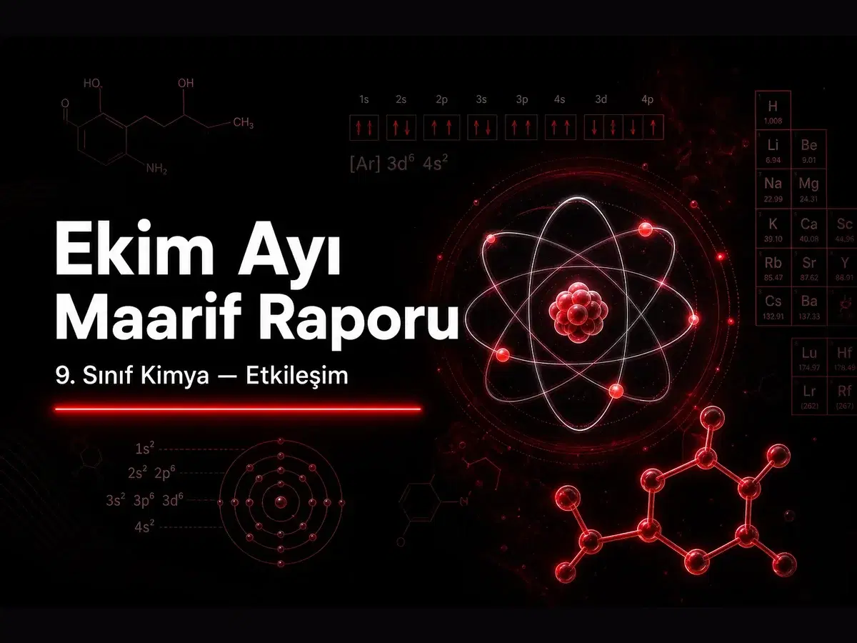 Ekim ayı Maarif ders raporu kapak görseli