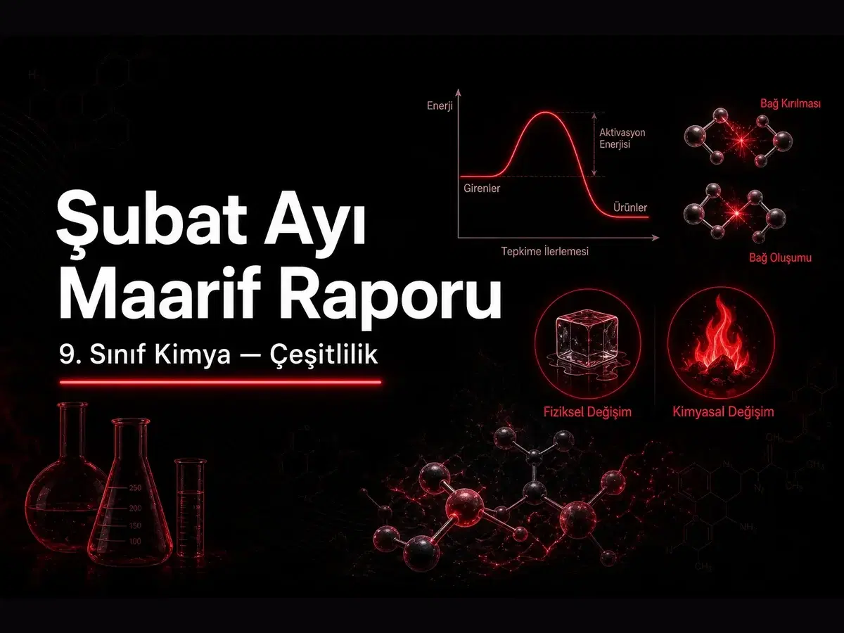 9. sınıf kimya şubat ayı Maarif ders raporu kapak görseli
