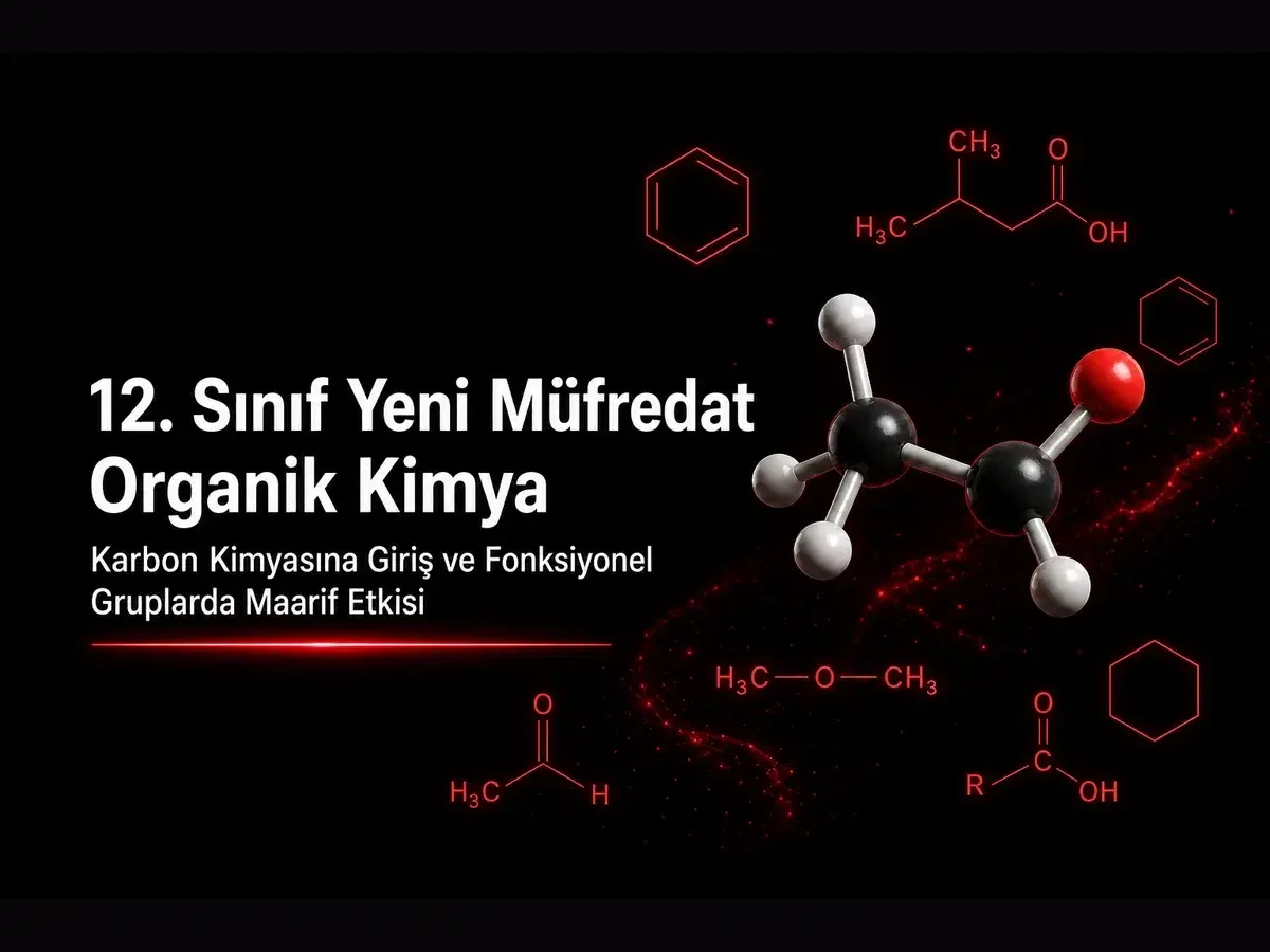 12. sınıf Maarif organik kimya, karbon kimyası ve fonksiyonel gruplar konulu blog kapak görseli