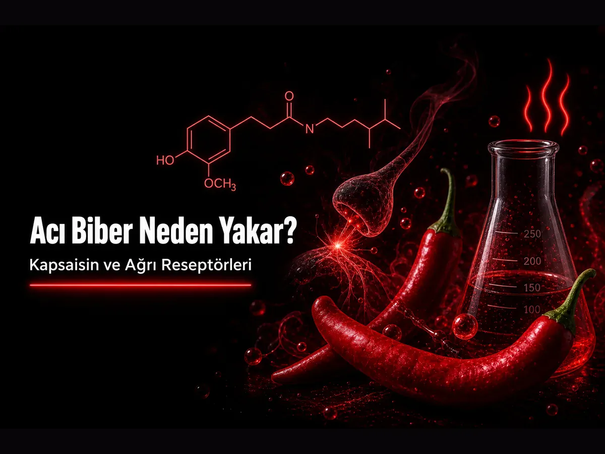 Acı biber yanması, kapsaisin molekülü ve TRPV1 ağrı reseptörleri konulu TYT kimya blog kapak görseli
